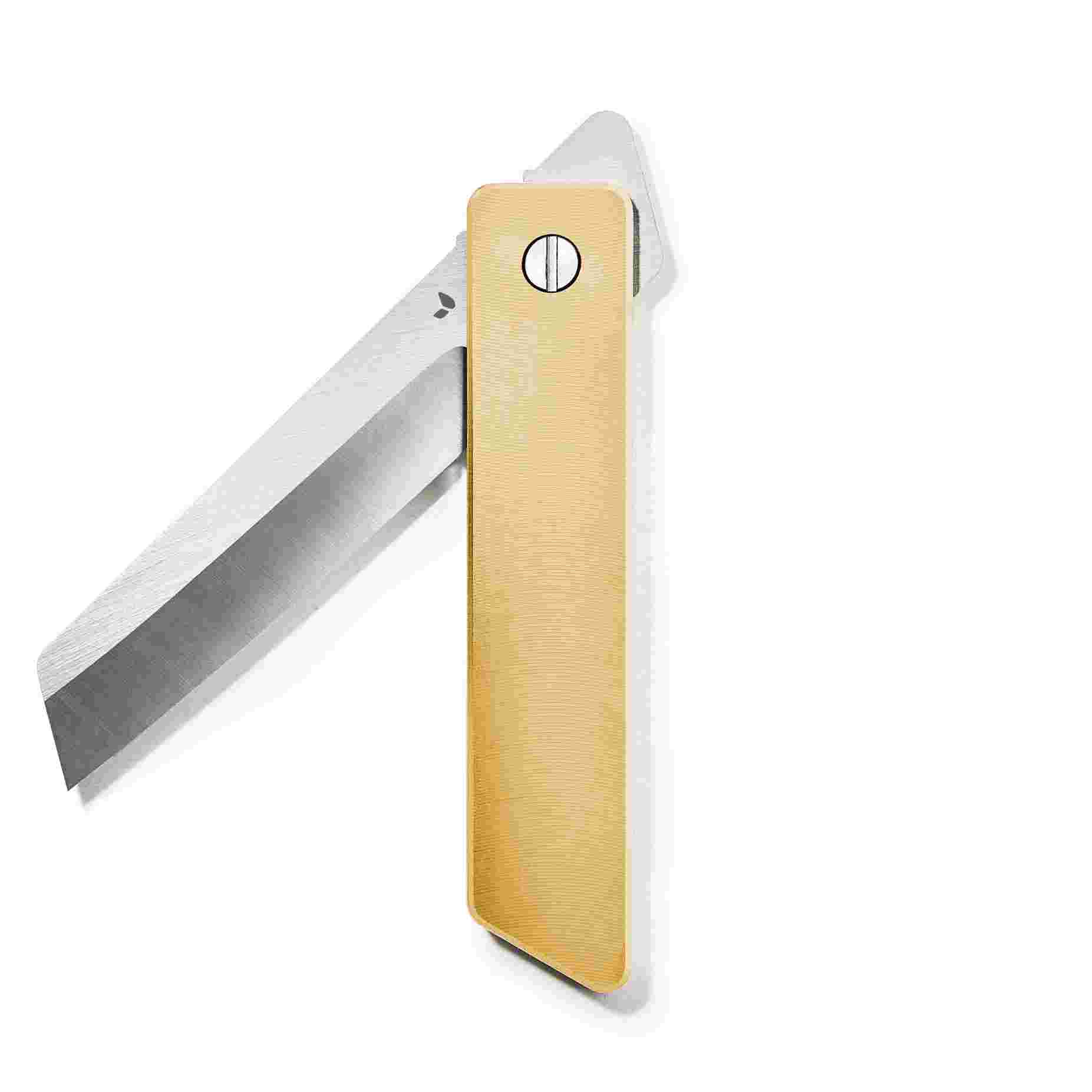 Solid Brass Handled Friction Folder Pocket Knife.