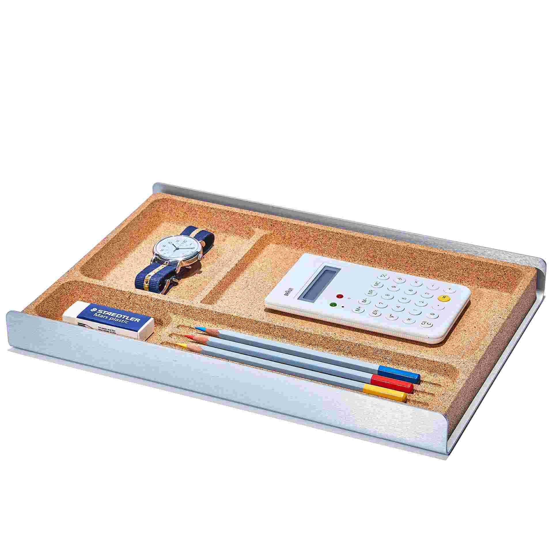 The Light Desk Tray with compartments for pens and other small tools.