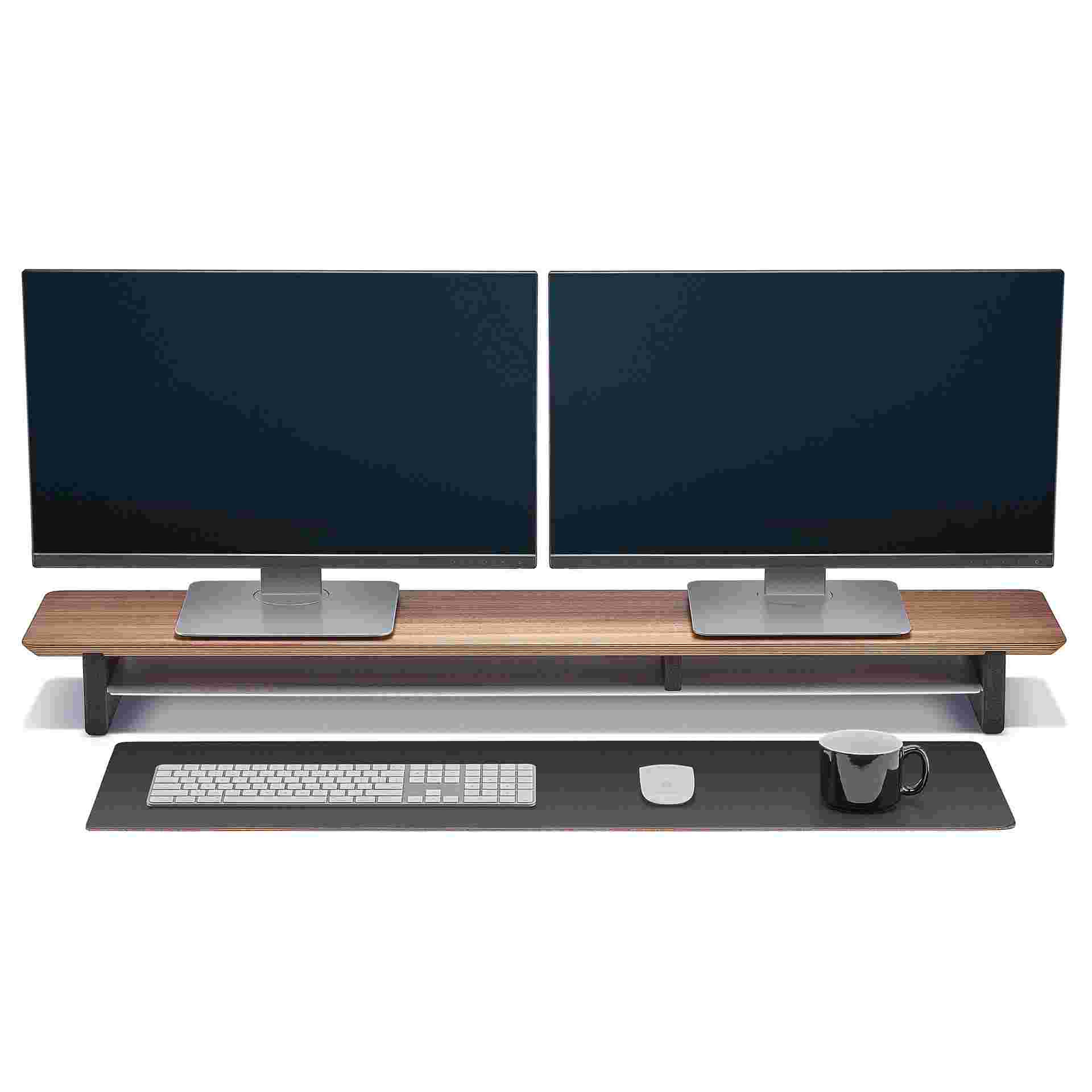 Medium matte black desk pad designed for use with the Grovemade desk shelf.