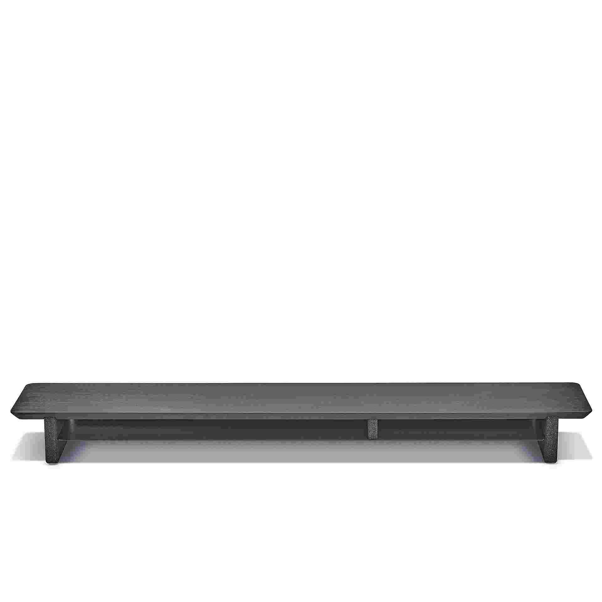 Large Blackened Walnut Desk Shelf shown without monitors.