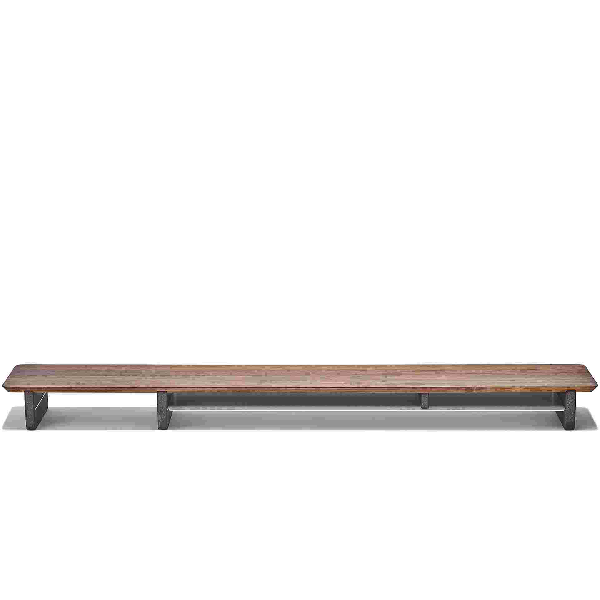 Extra large solid walnut desk shelf measuring 58 inches wide.