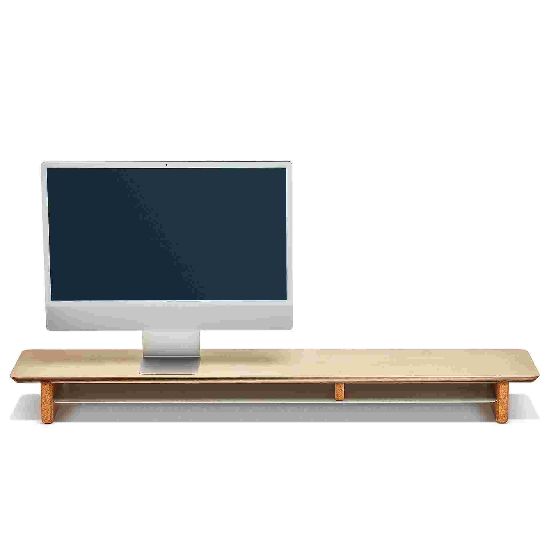 Large Maple Desk Shelf with one 24-inch iMac.