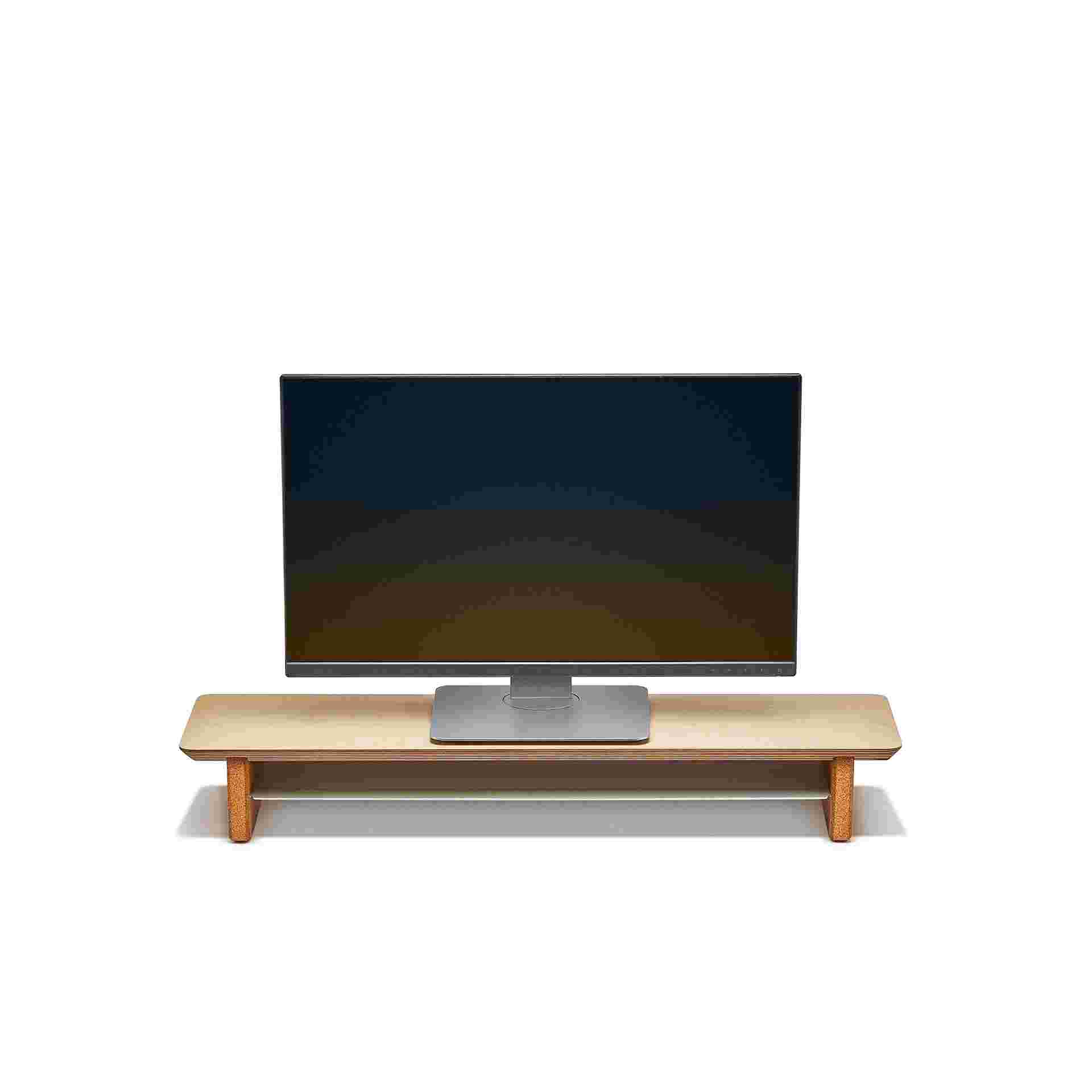 Medium Maple Desk Shelf with monitor.