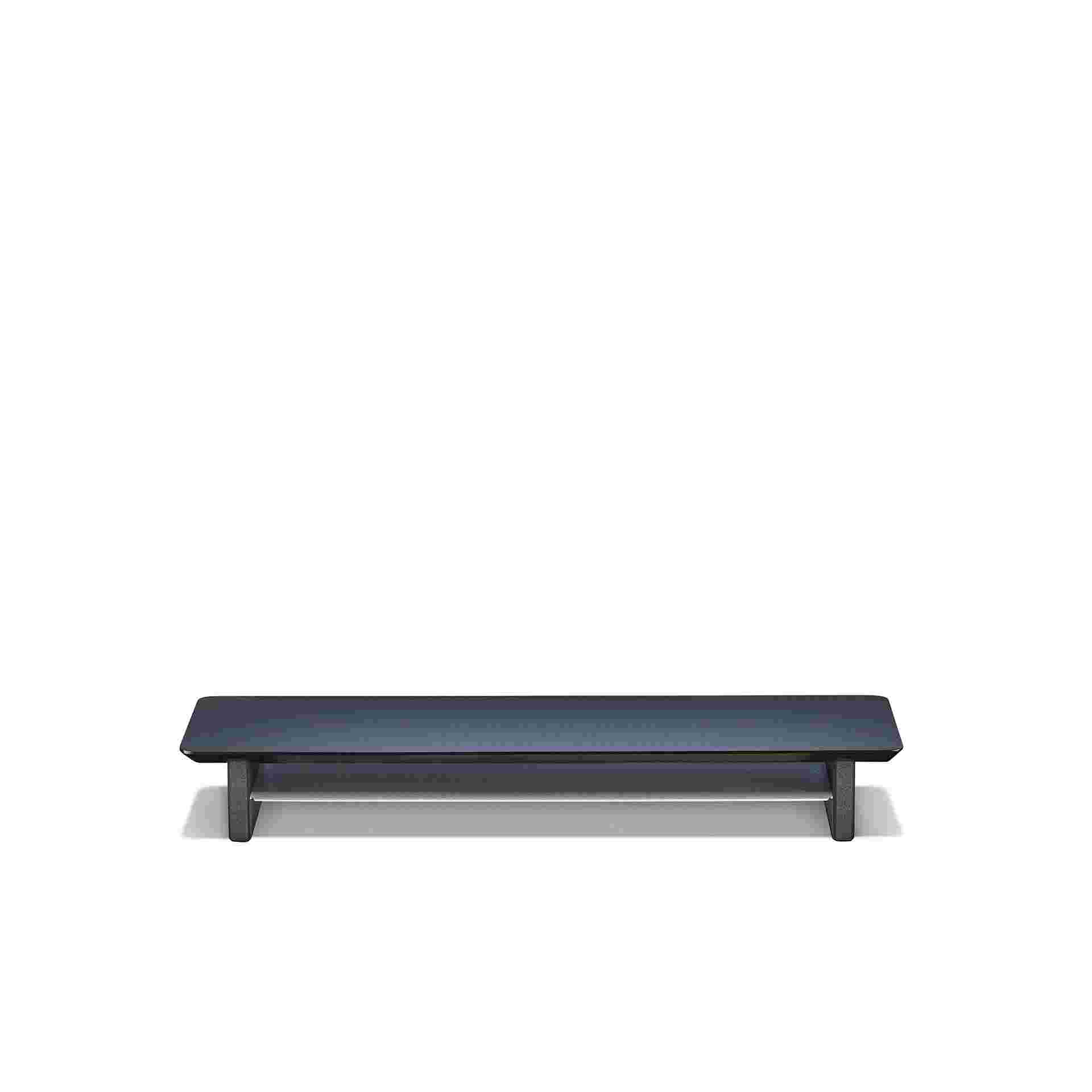 Medium Matte Black Desk Shelf shown without monitor.