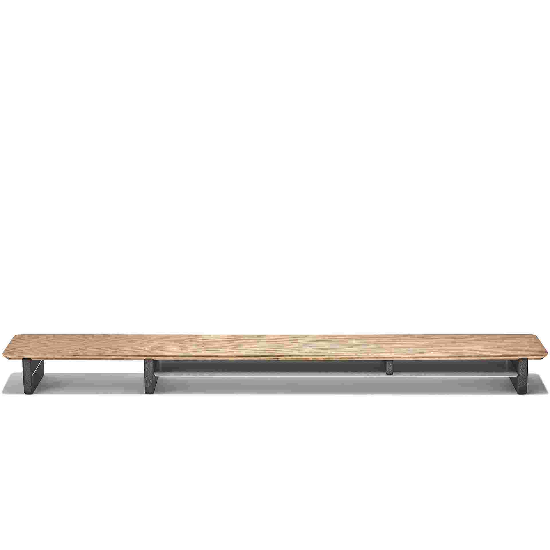 Extra large oak desk shelf measuring 58 inches wide.