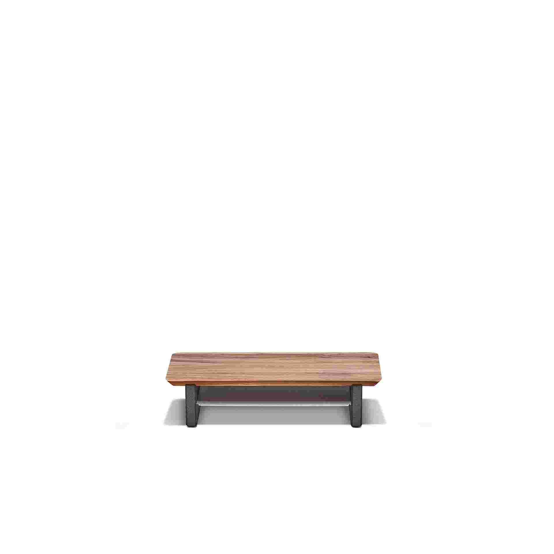 Small Solid Walnut Desk Shelf shown without monitor.