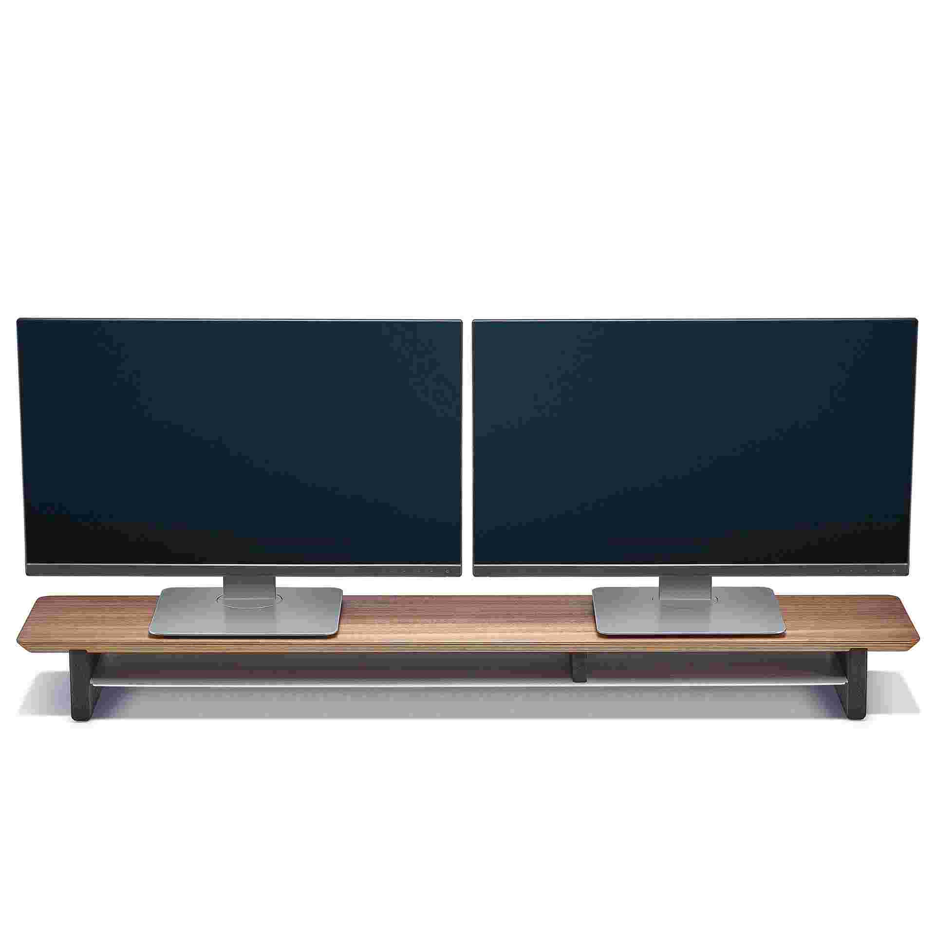Wooden Dual Monitor Stand & Desk Shelf Riser | Grovemade®