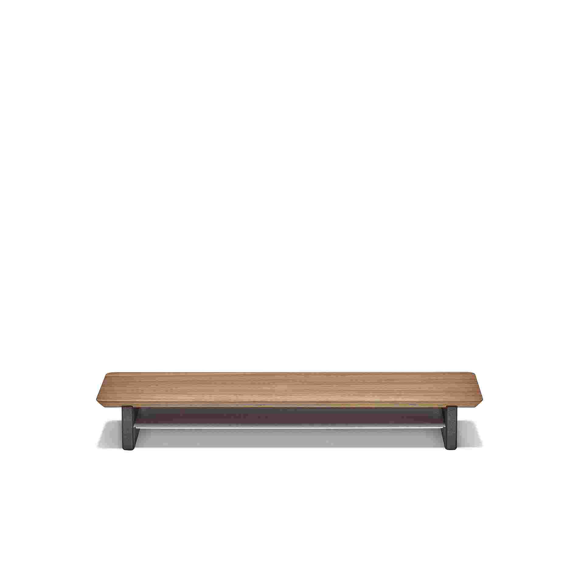 Medium Walnut Desk Shelf shown without monitor.