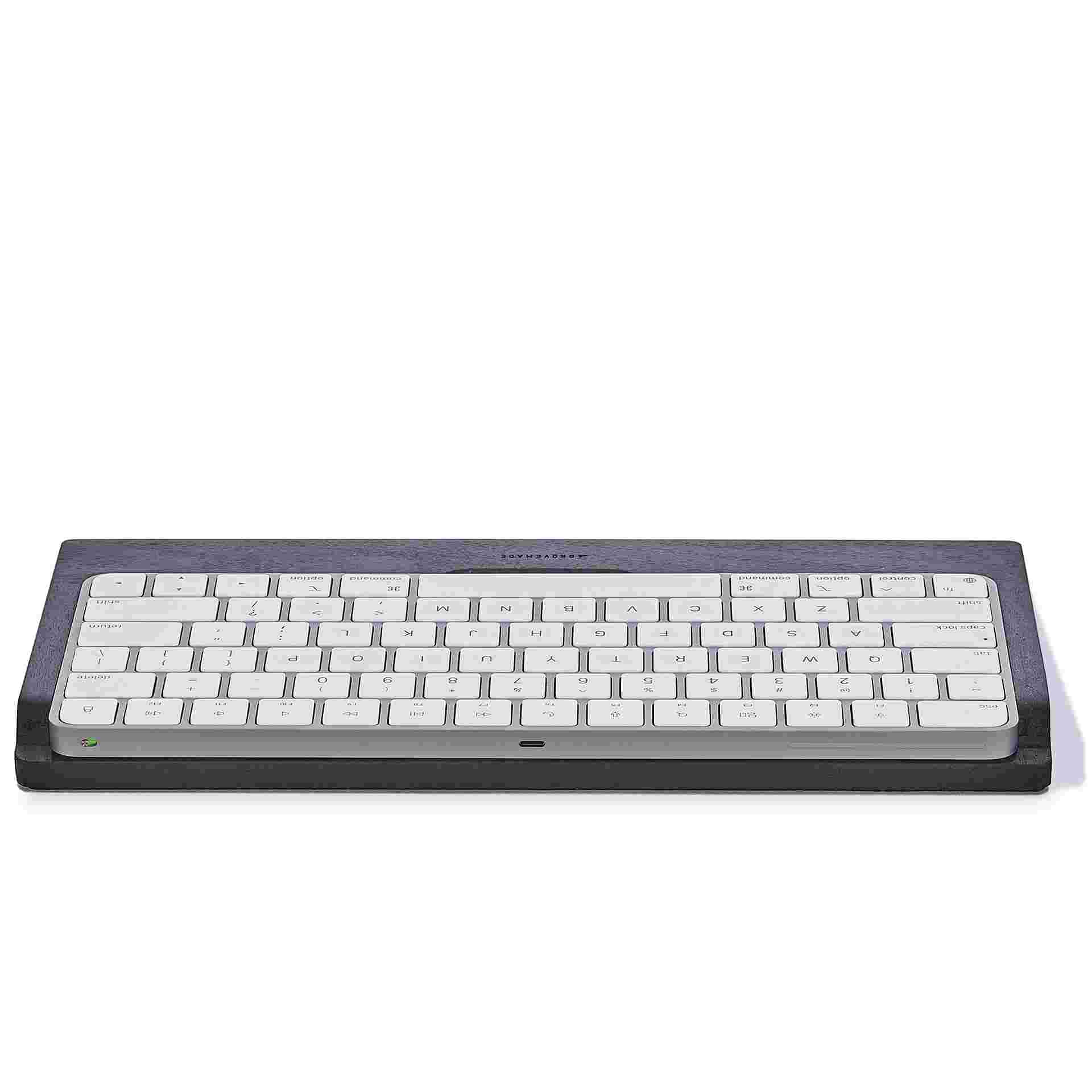 Rear view of the Blackened Walnut Keyboard Tray for the Apple Magic Keyboard.