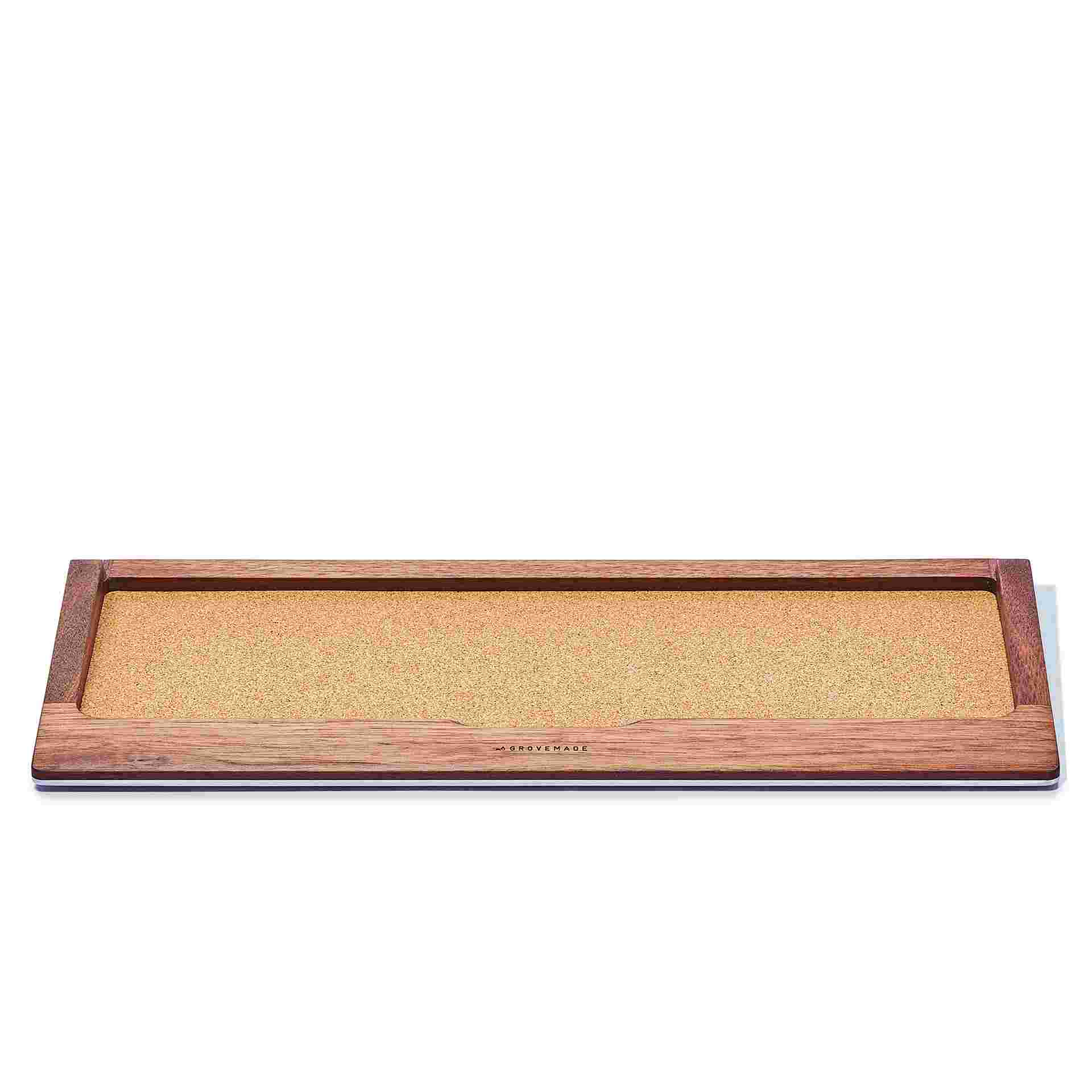 Rear view of the Walnut Keyboard Tray for the Apple Magic Keyboard.