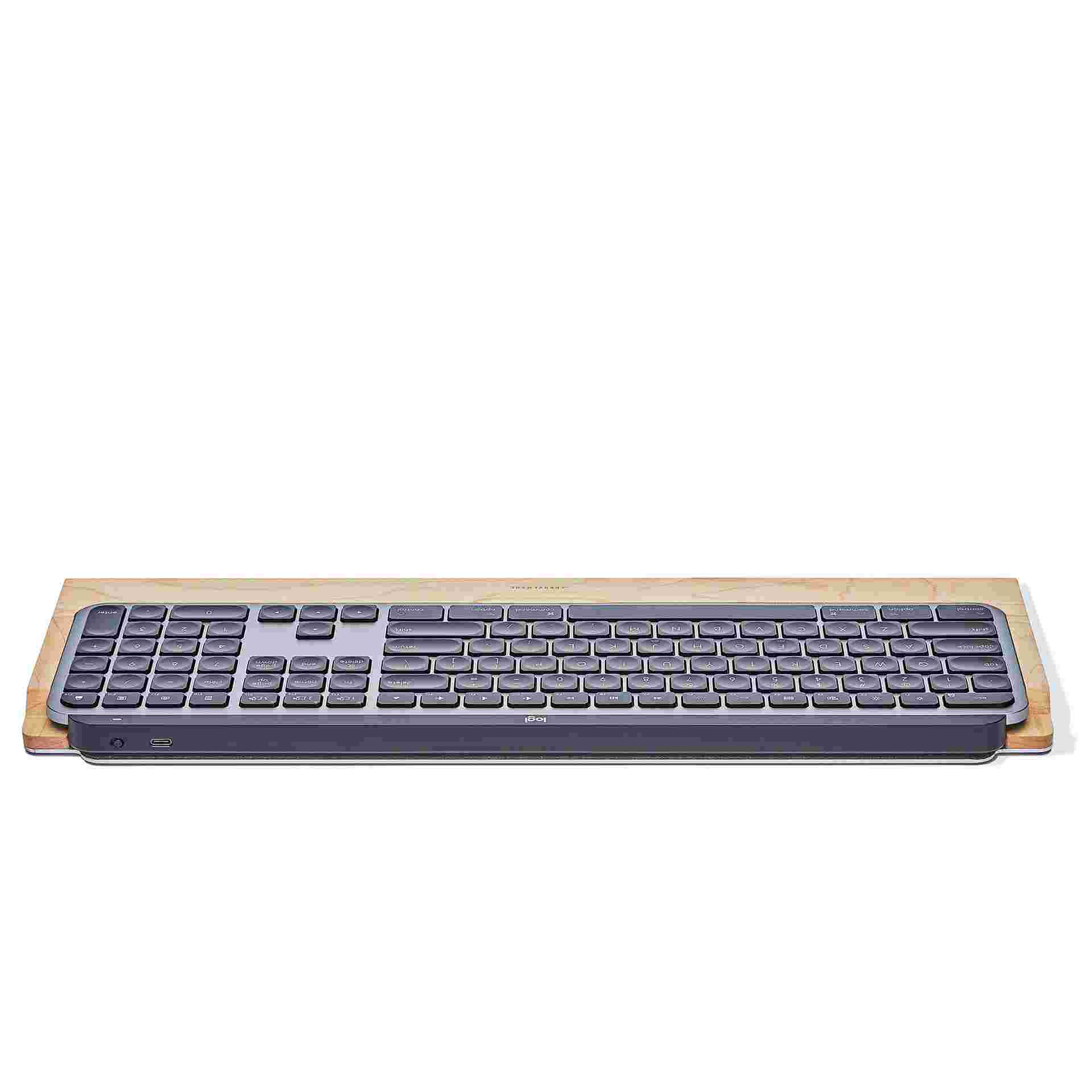 Rear view of the MX Keys Maple Wood Keyboard Tray.