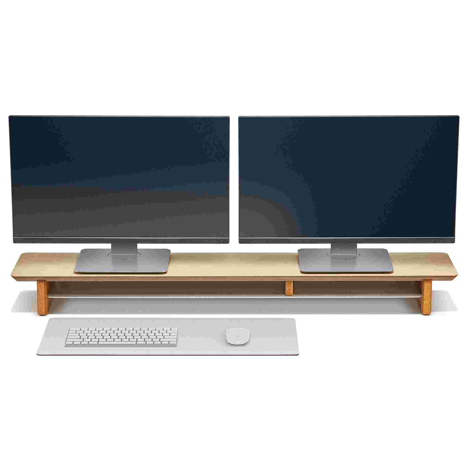 Small matte light grey desk pad designed for use with the Grovemade desk shelf.