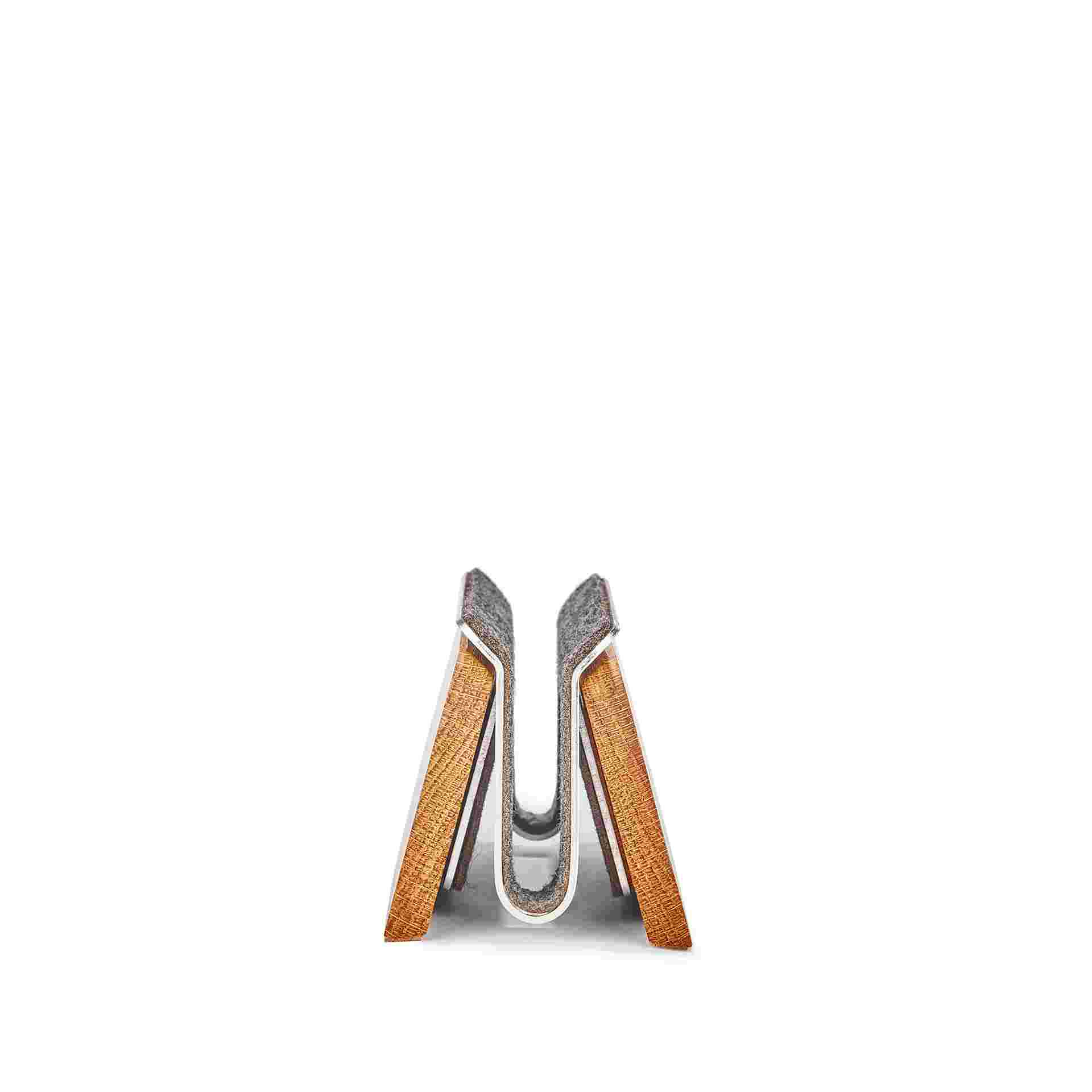 Profile of Oak MacBook Dock without laptop.