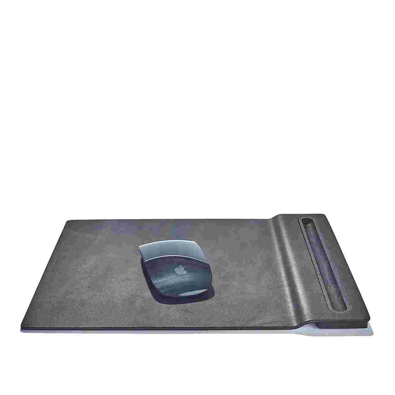 Blackened Walnut & Leather Mouse Pad