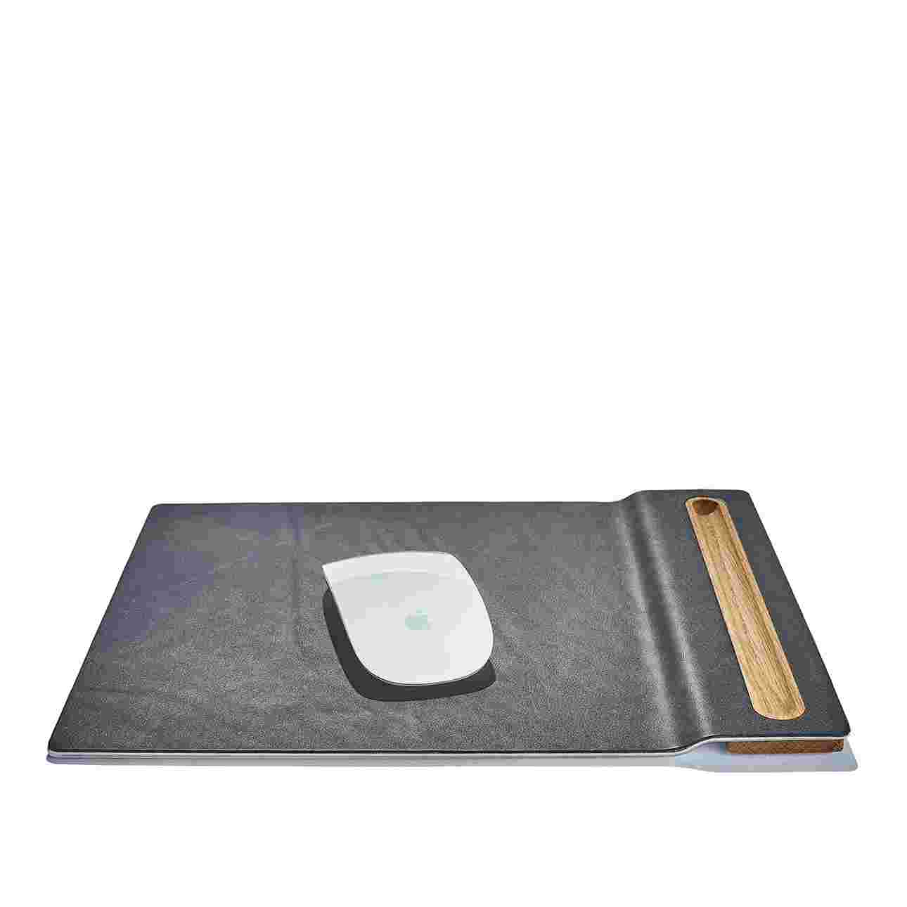Oak & Leather Mouse Pad
