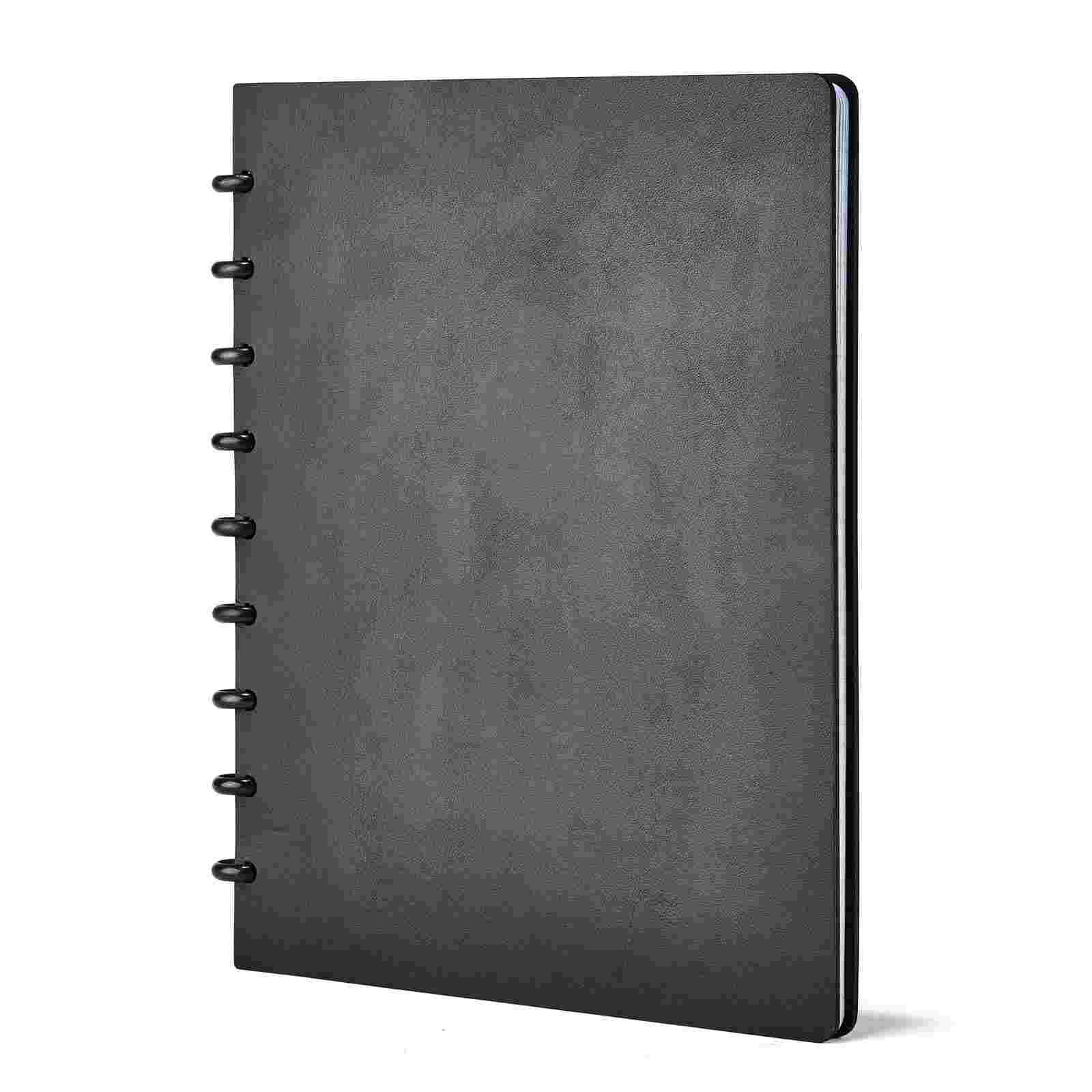 Large black leather notebook