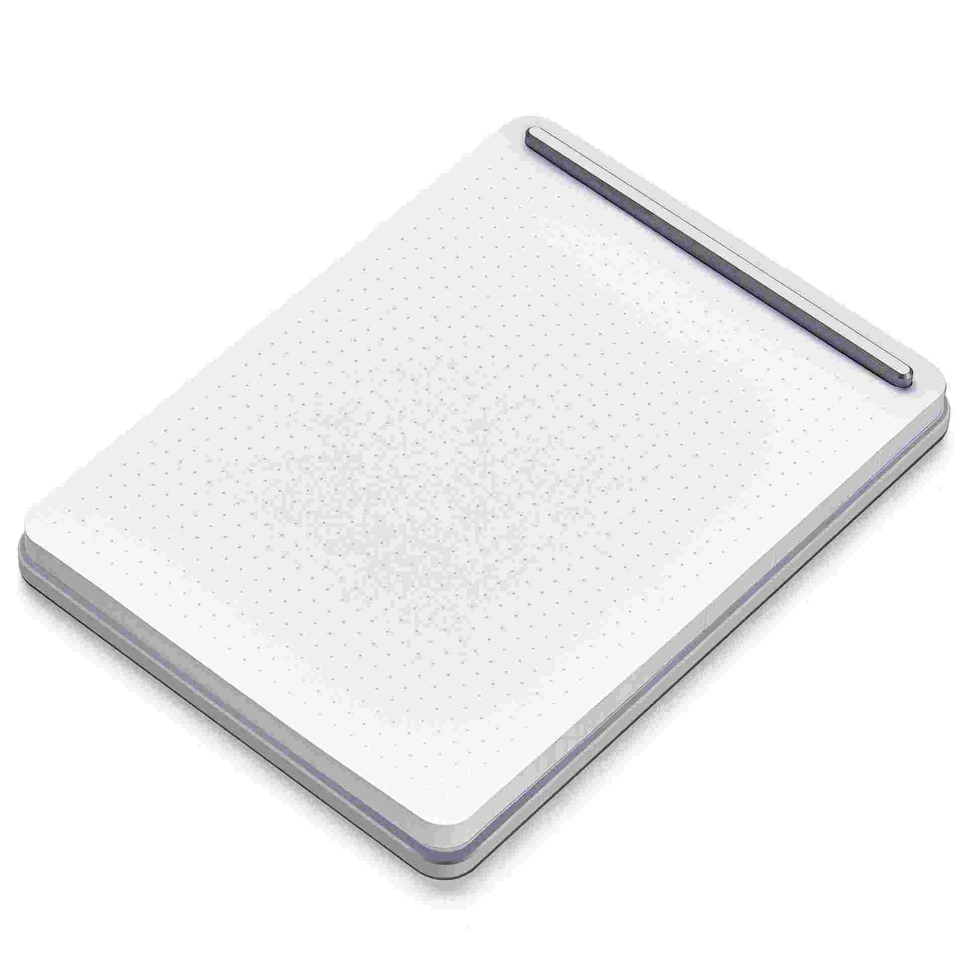 Silver metal desk notepad station.