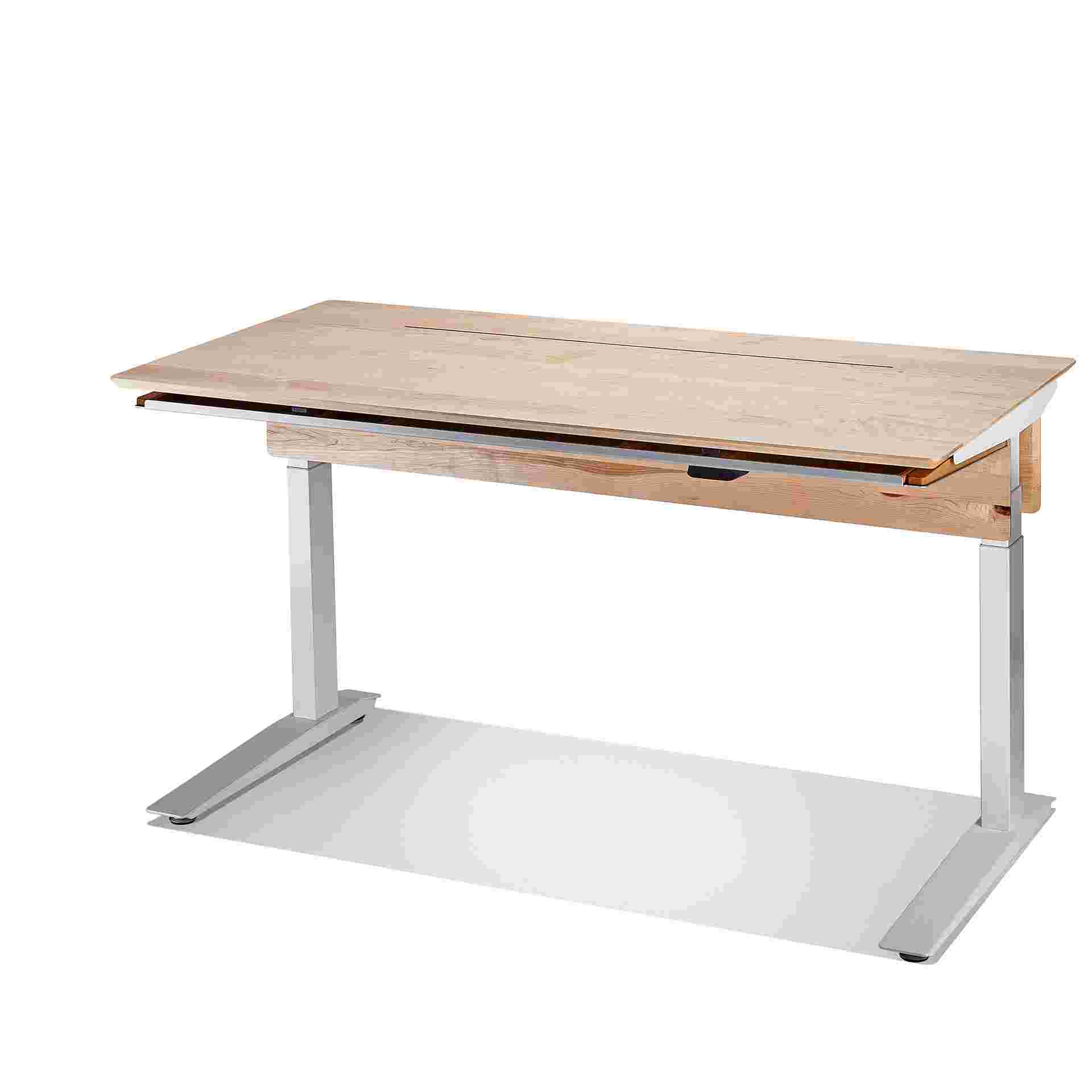 3/4 view of the hardwood maple desk.