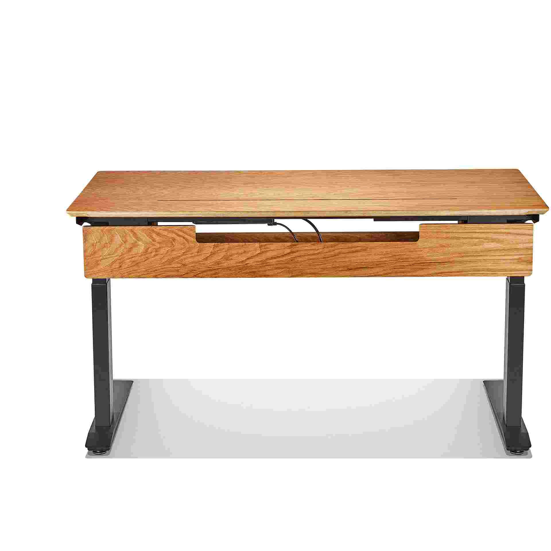 Rear view of the oak plywood desk.