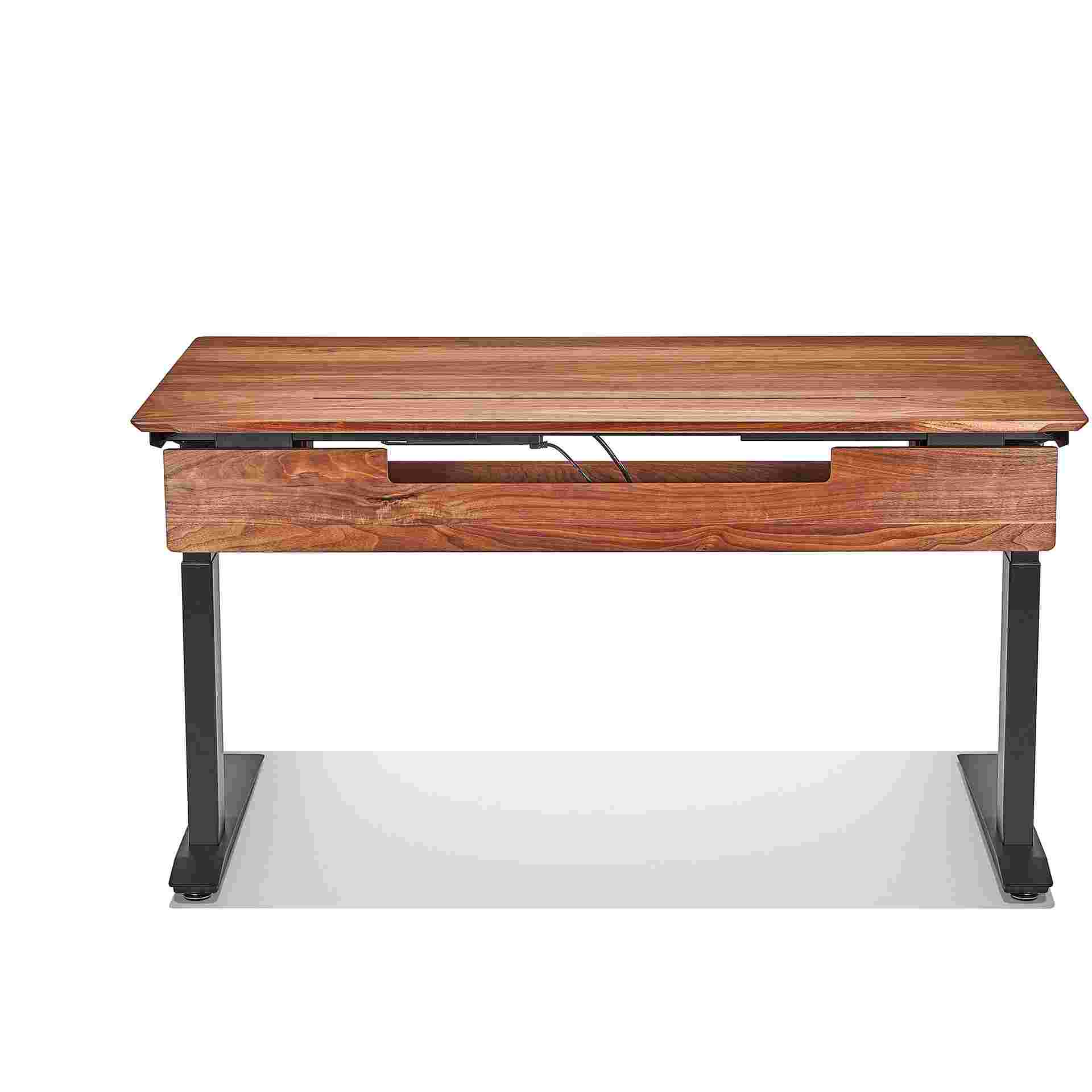 Rear view of the hardwood walnut desk.