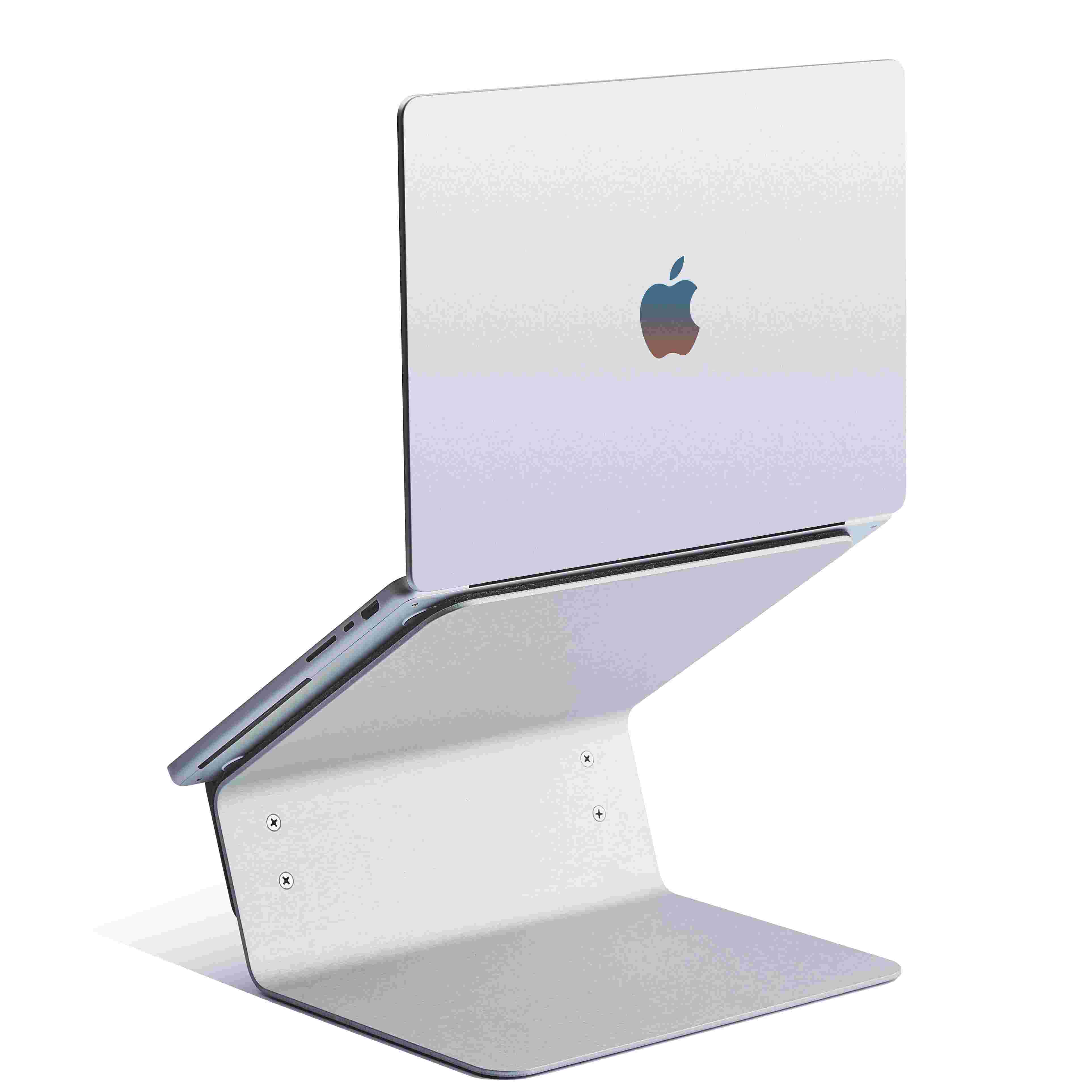 Rear view of walnut laptop riser.