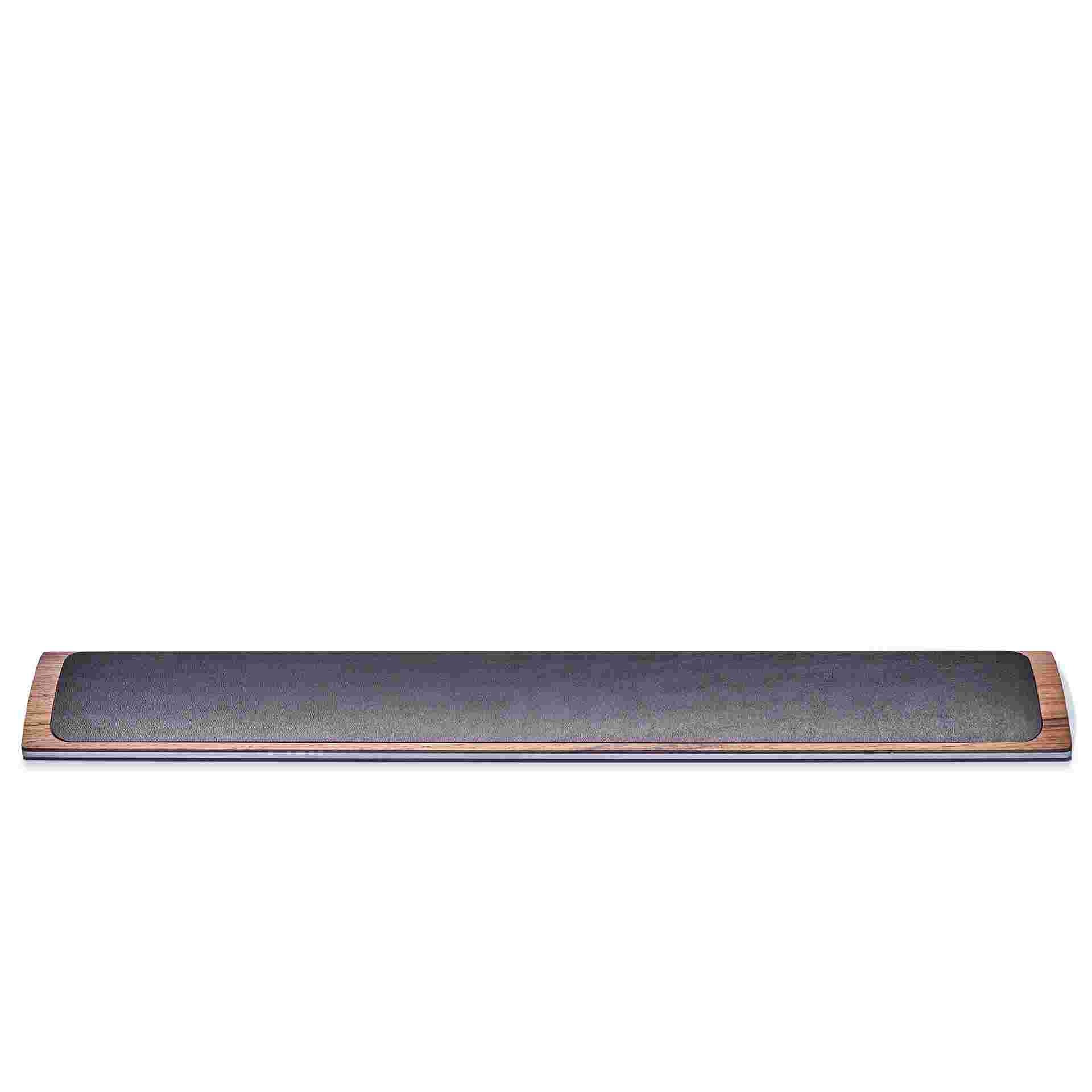 Straight on view of the Leather and Walnut Keyboard Wrist Pad.