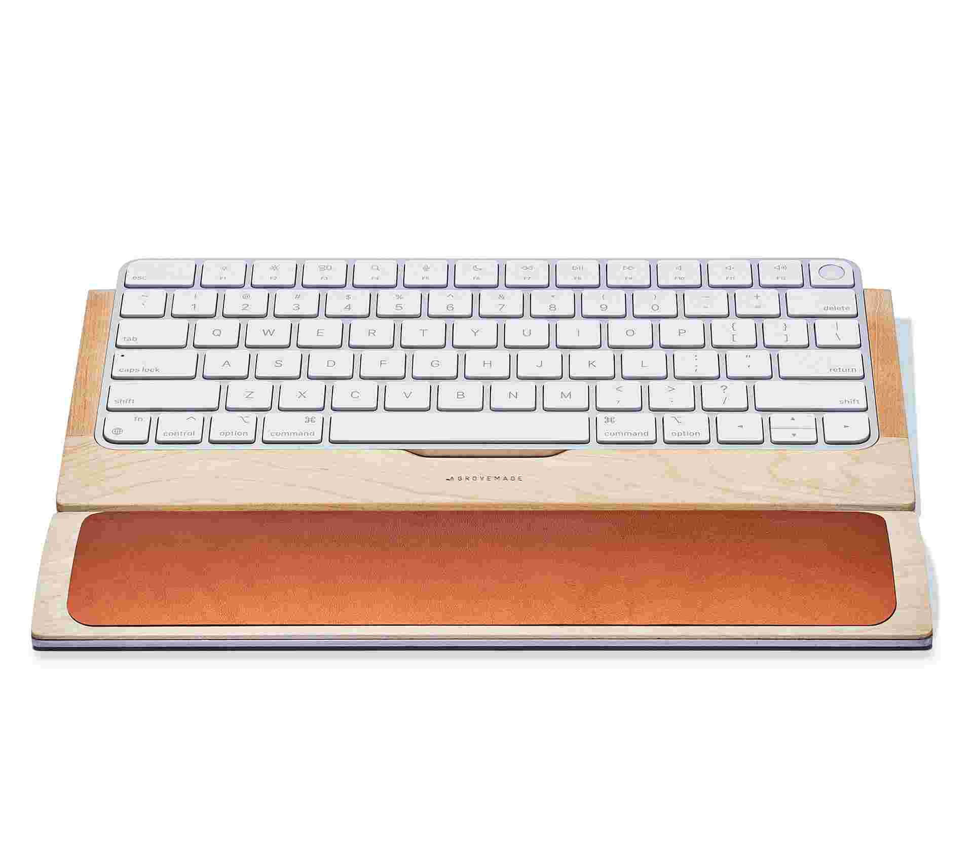 The wrist pad paired with the Maple Keyboard Tray for Apple Magic Keyboard.