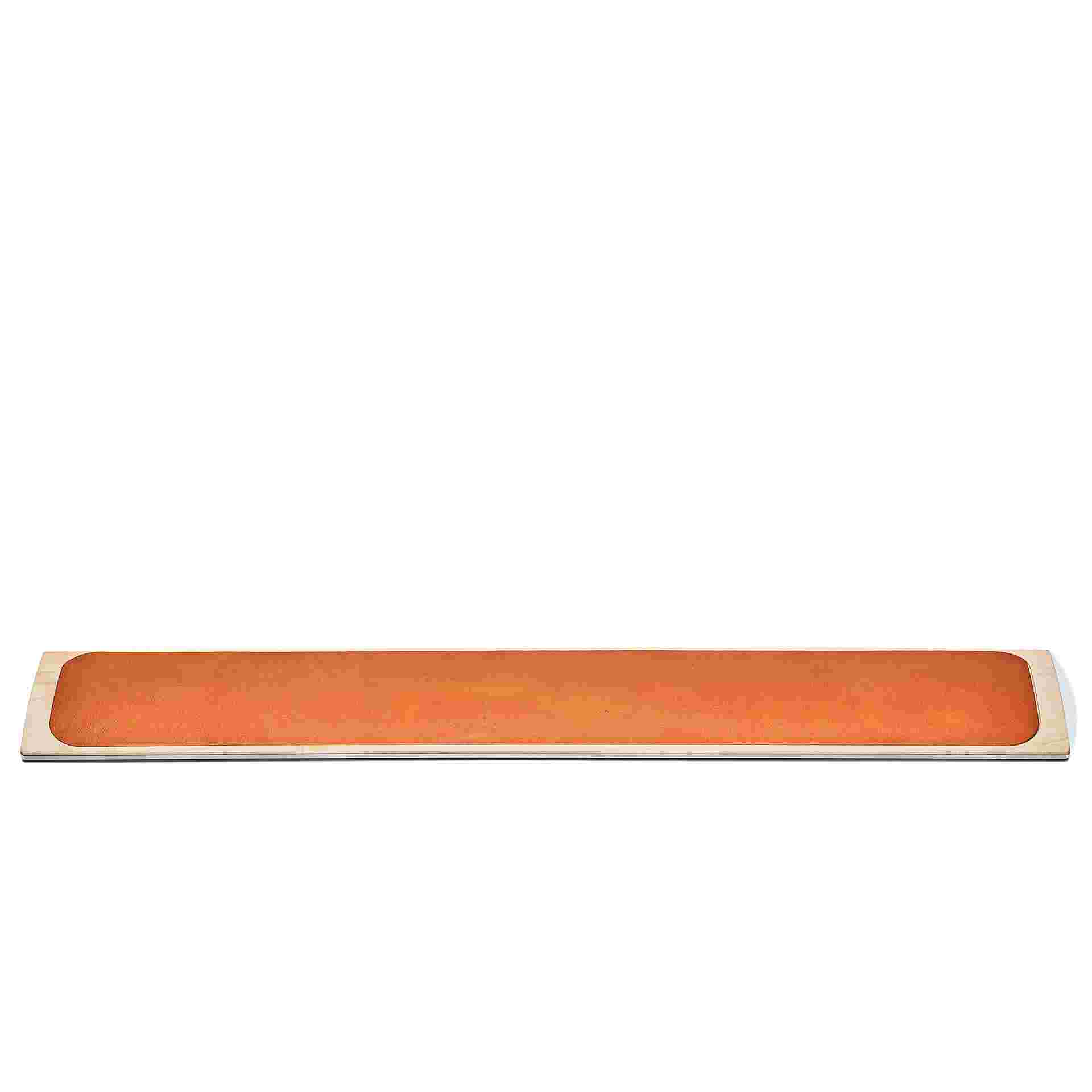 Straight on view of the Leather and Maple Keyboard Wrist Pad.