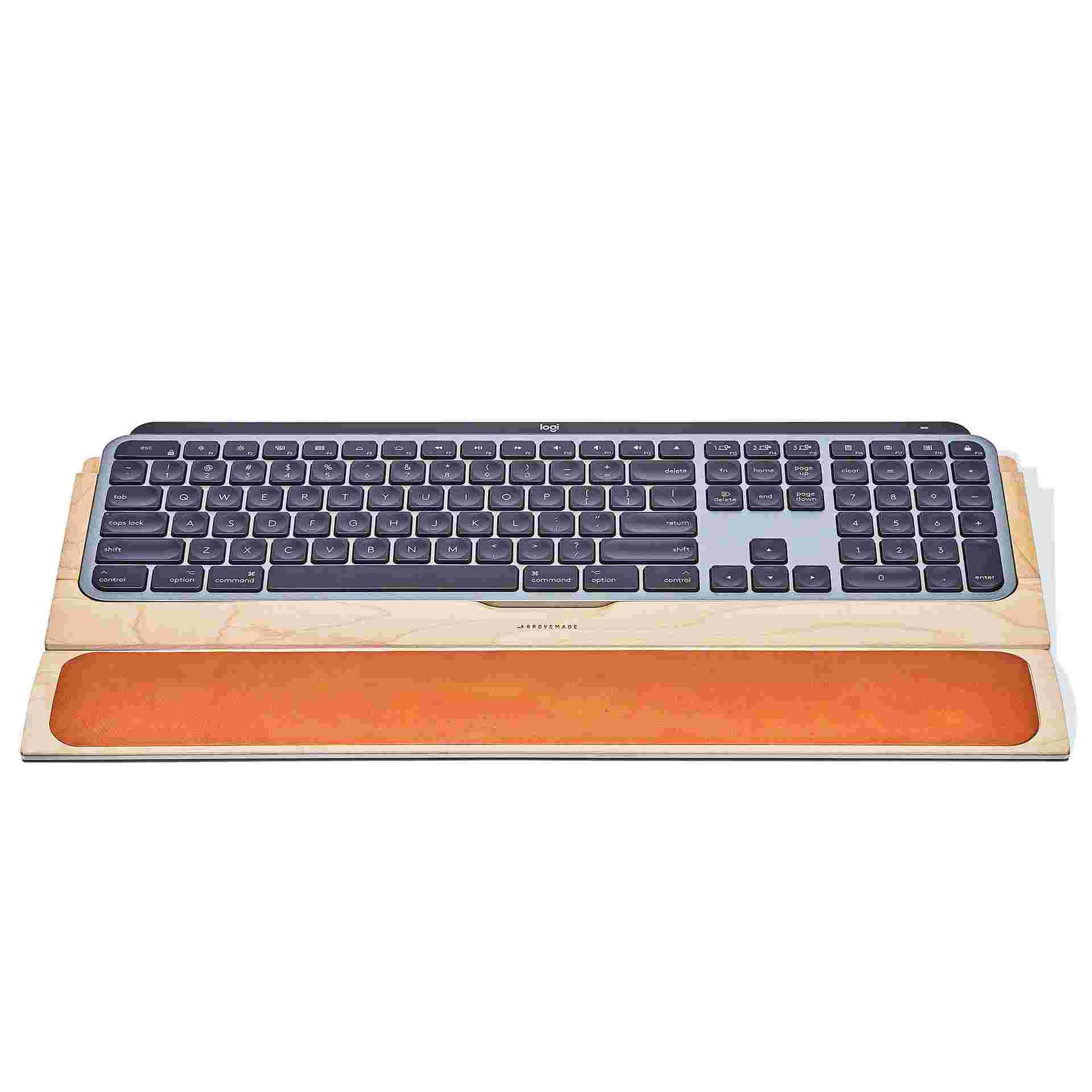 The wrist pad paired with the Maple Keyboard Tray for MX Keys.