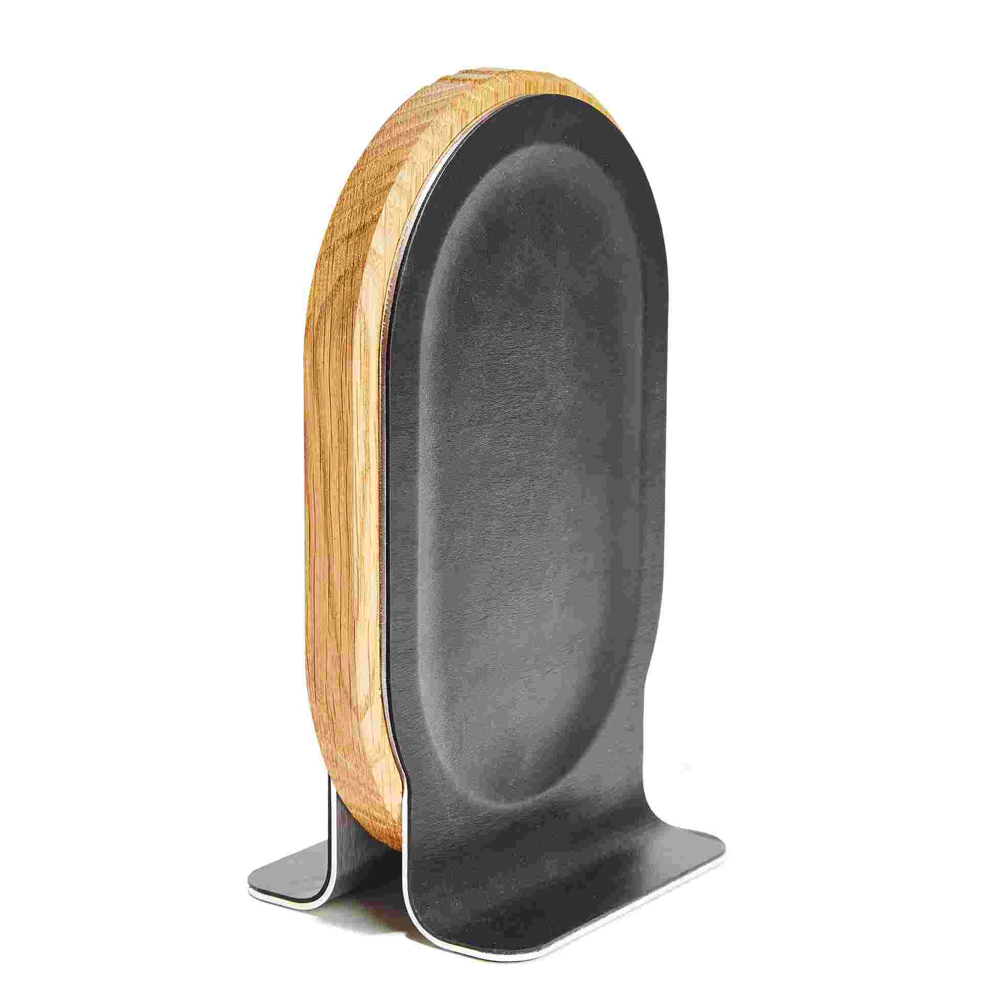 The Grovemade Oak Wood Headphone Stand without headphones.