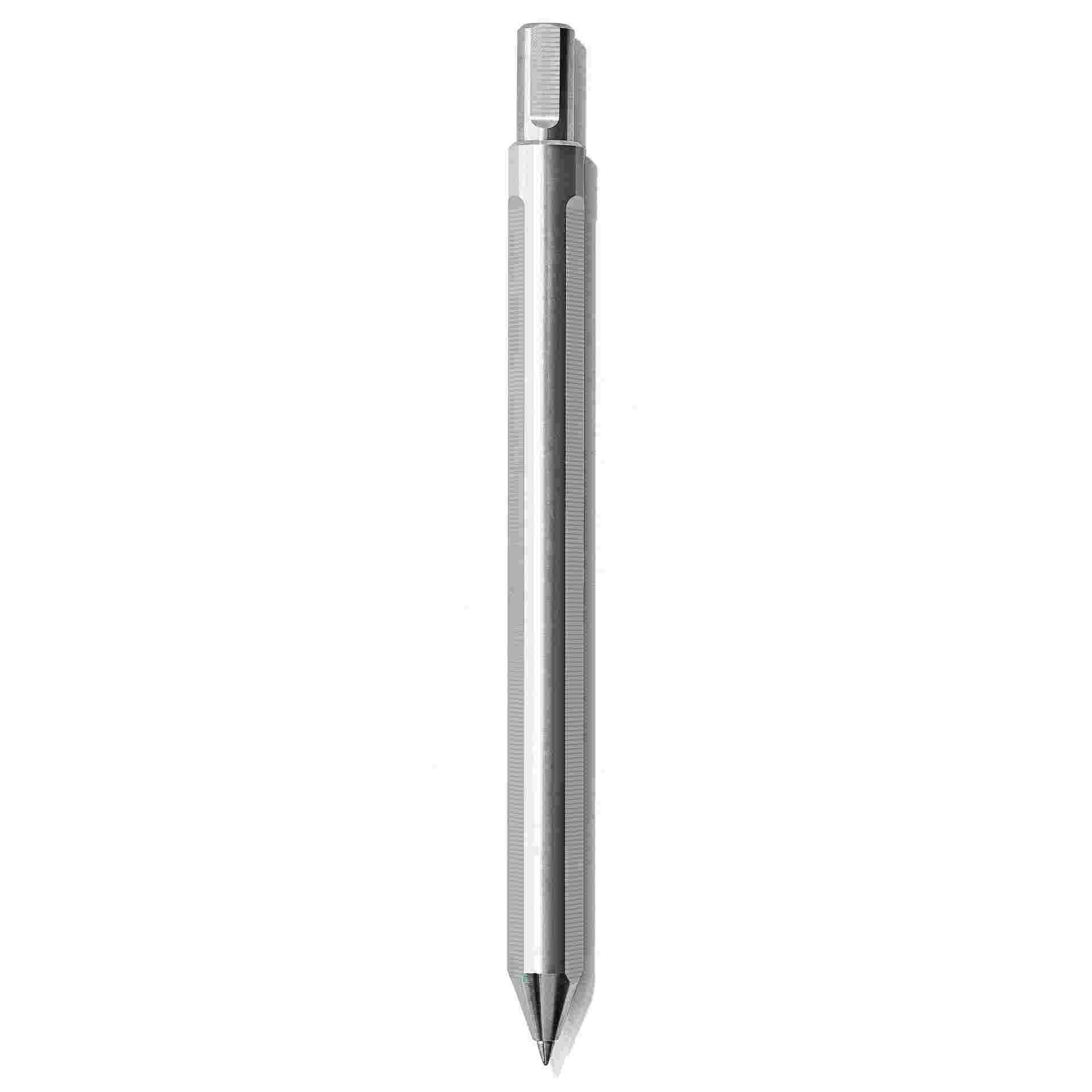 Machined, solid titanium pen.