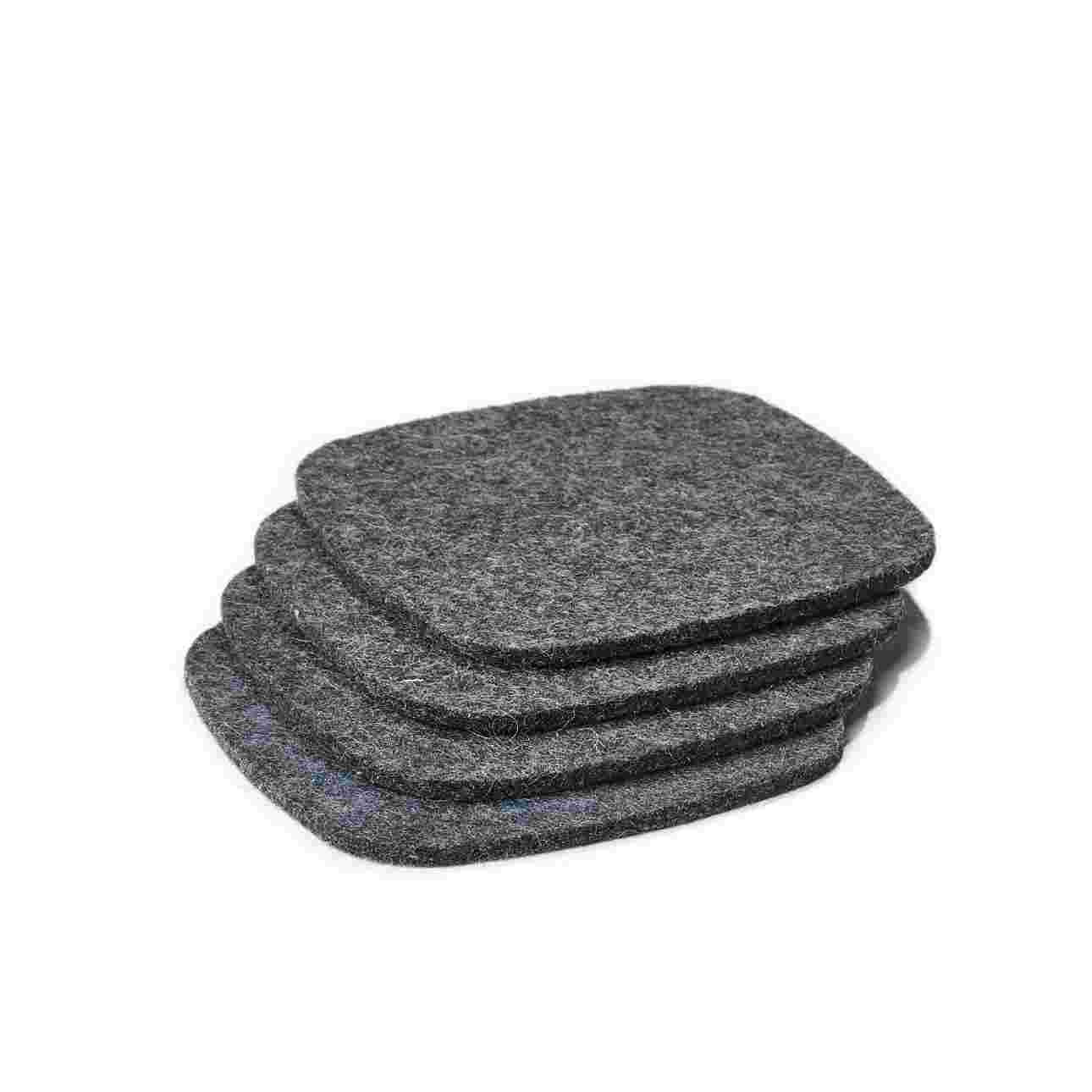 Set of four Dark Wool Felt Coasters.