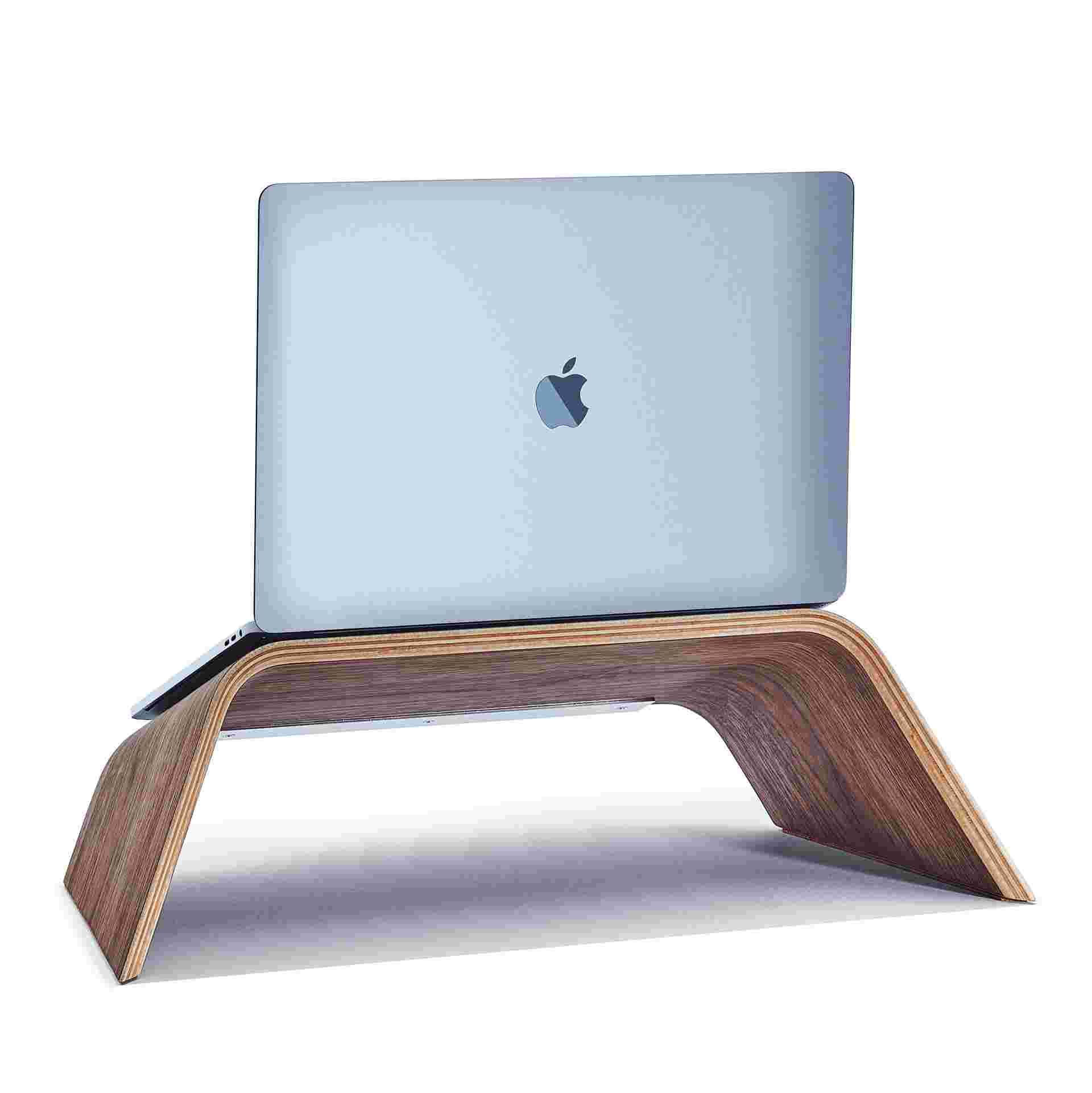 13 Inch MacBook Air on the Walnut Laptop Stand.