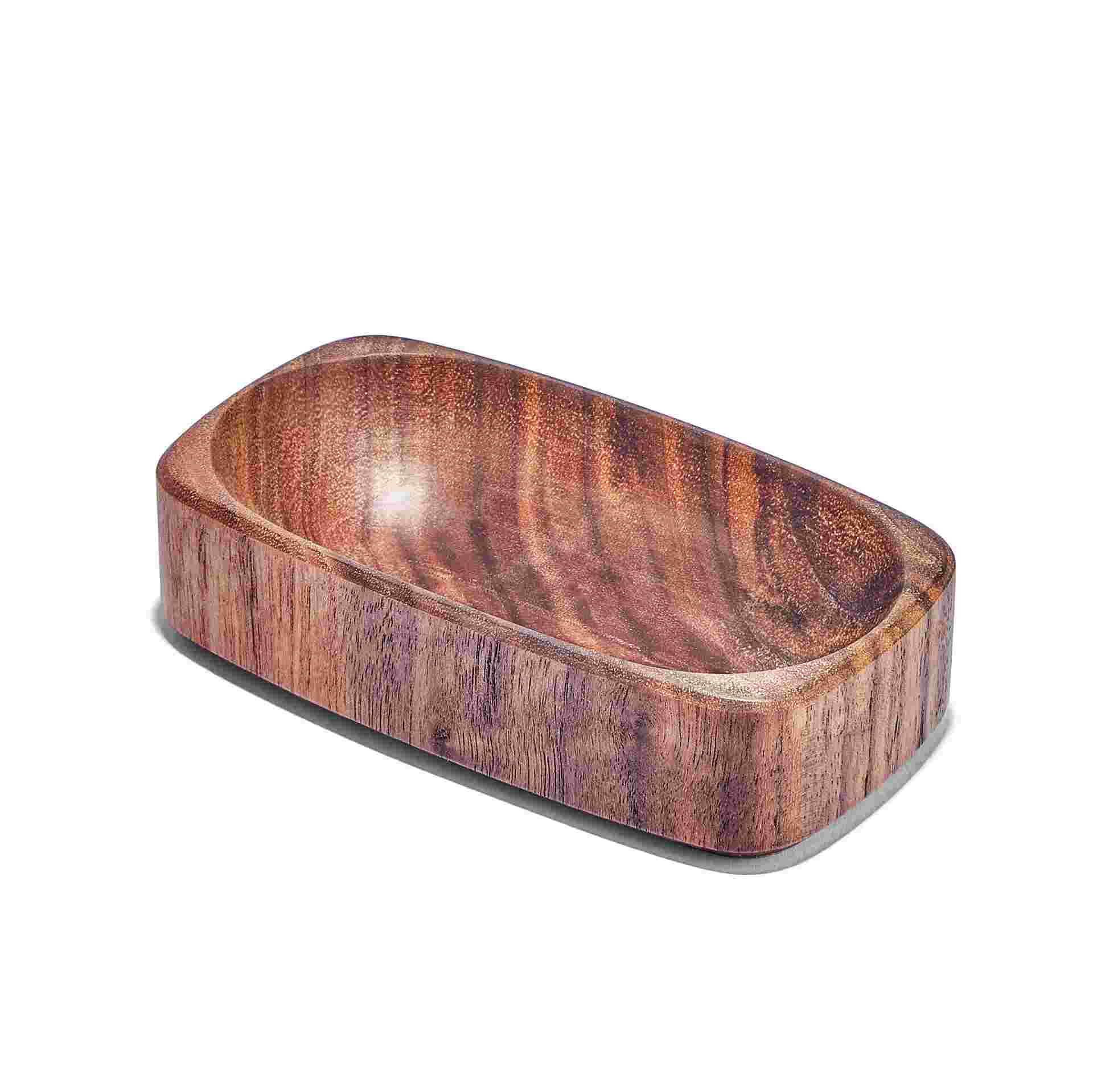 Solid wood walnut dish.