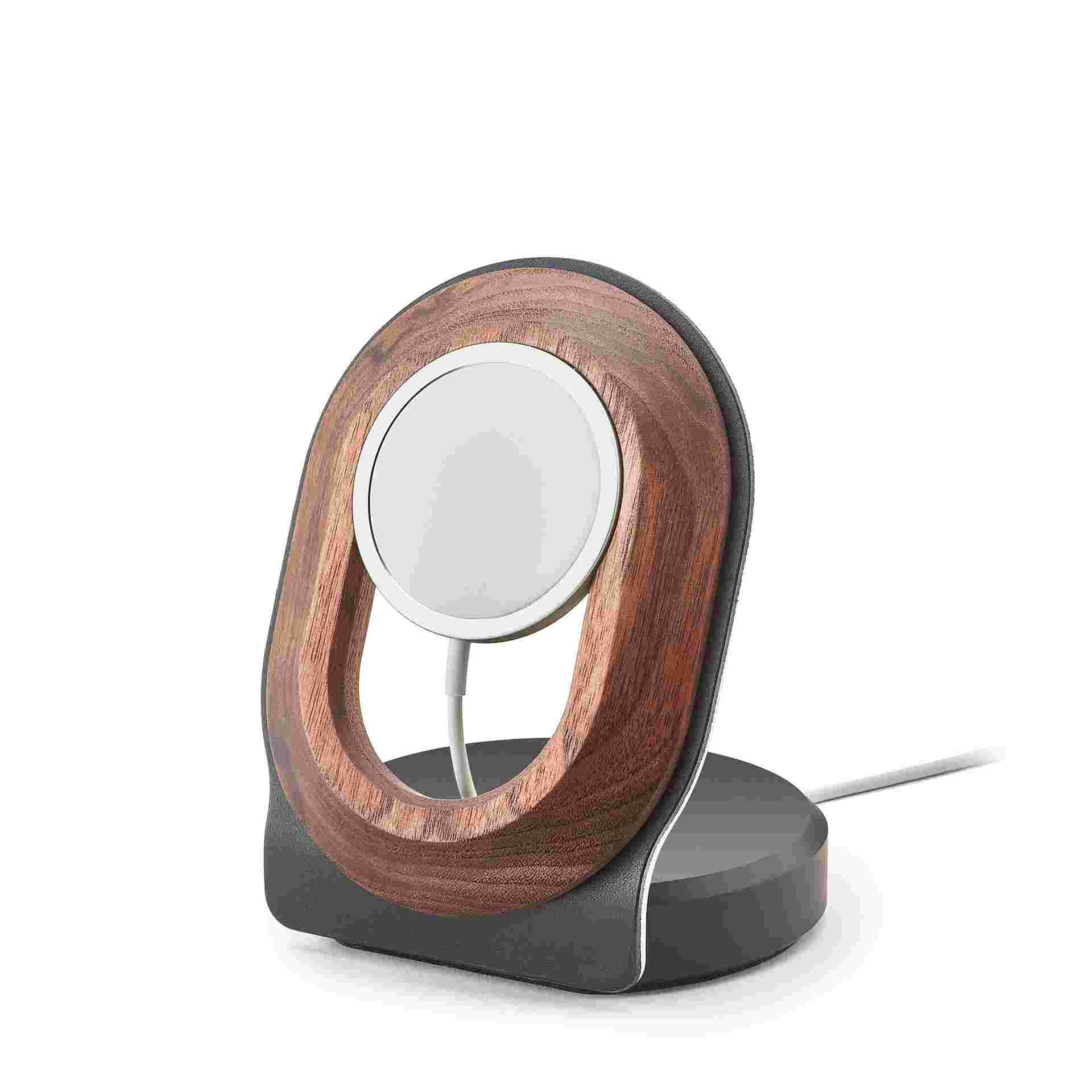 Walnut and black leather MagSafe Dock.