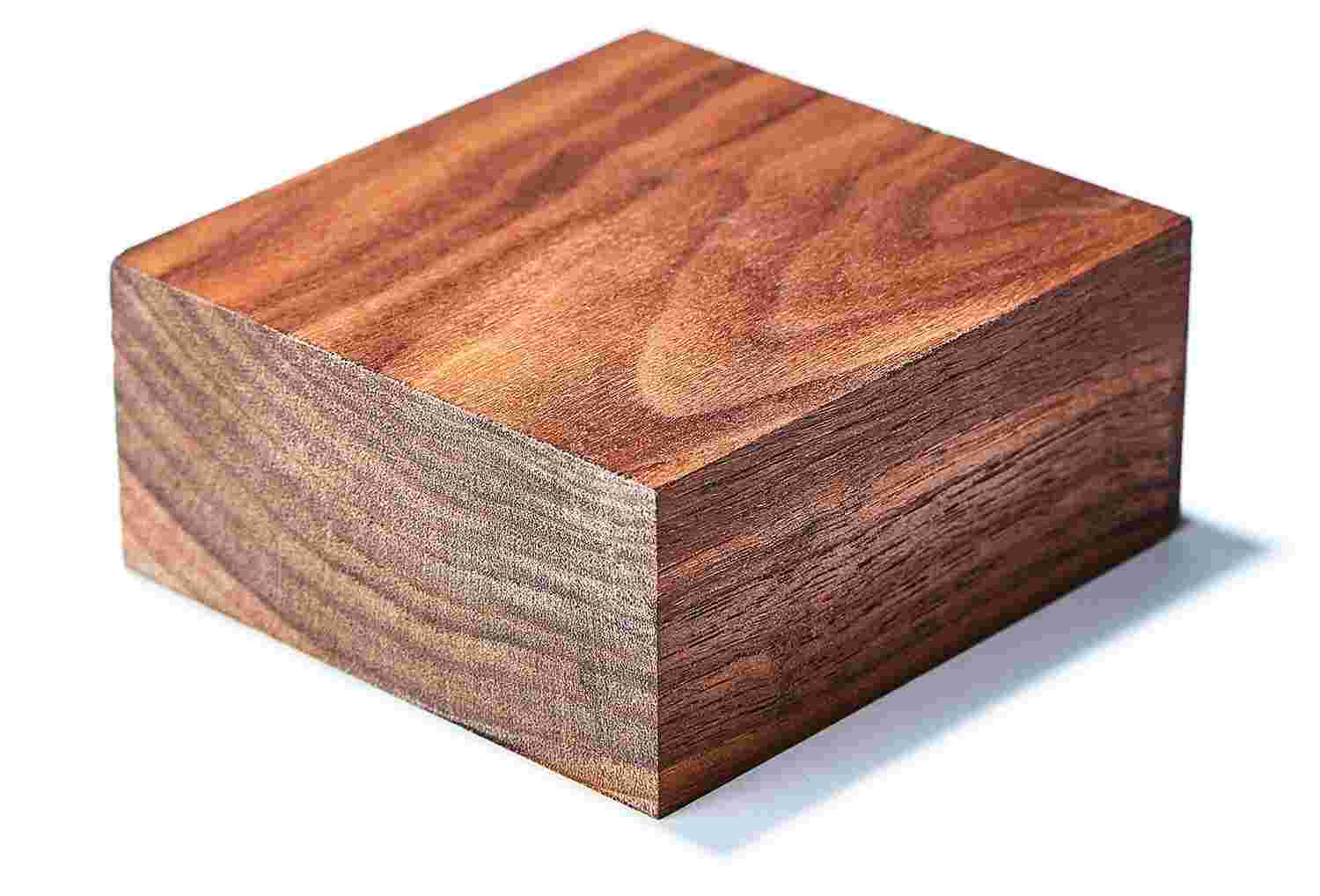 Isolated block of solid walnut.