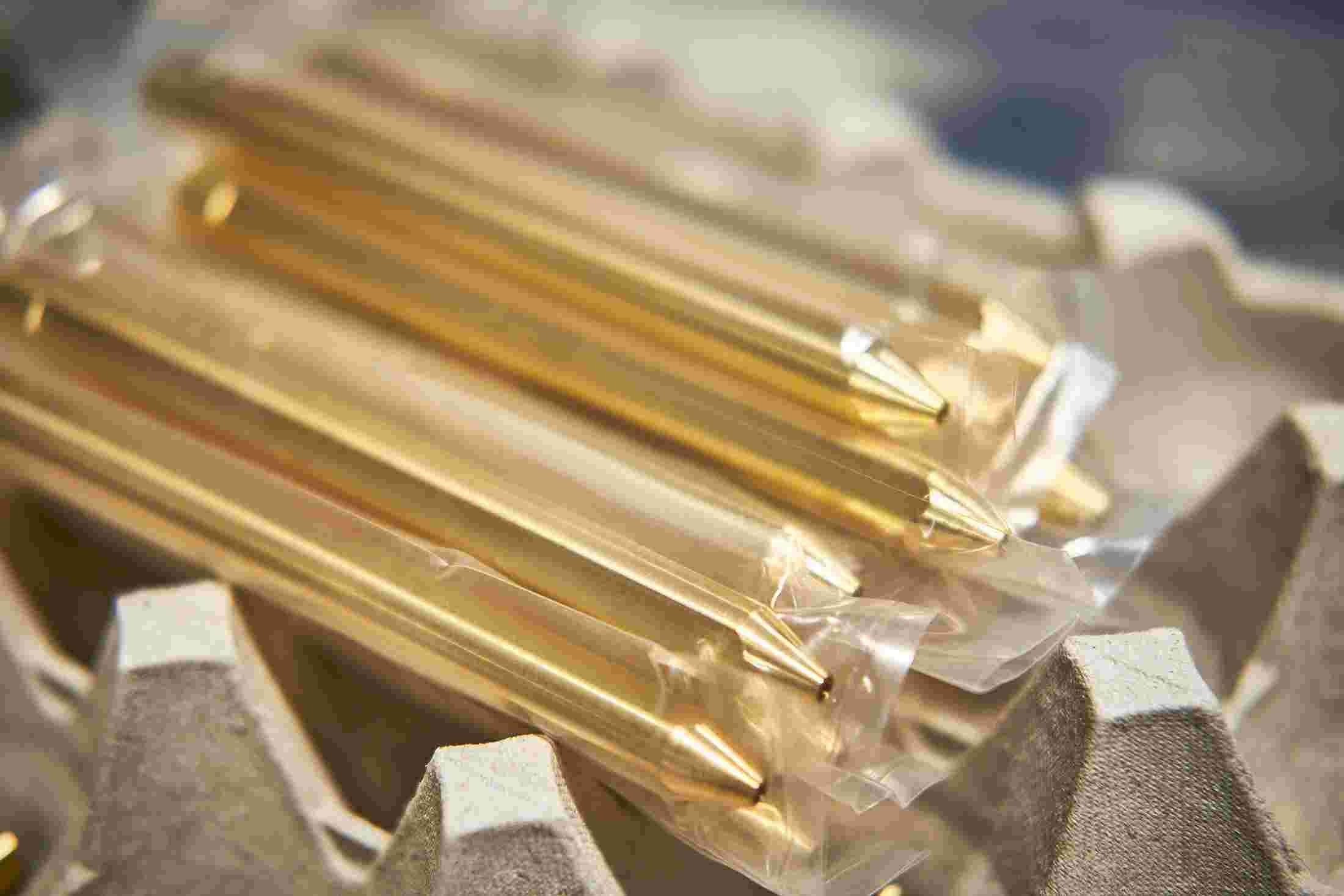 Brass pen bodies, ready for assembly.