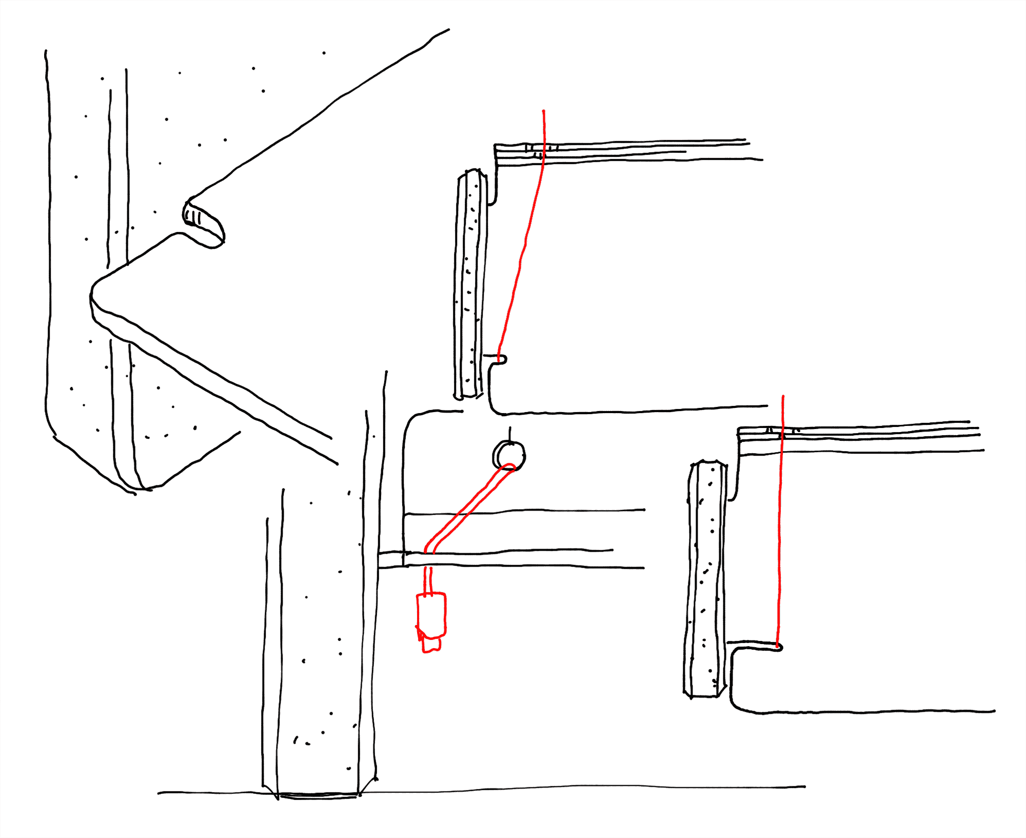 Desk shelf rendering iterations.