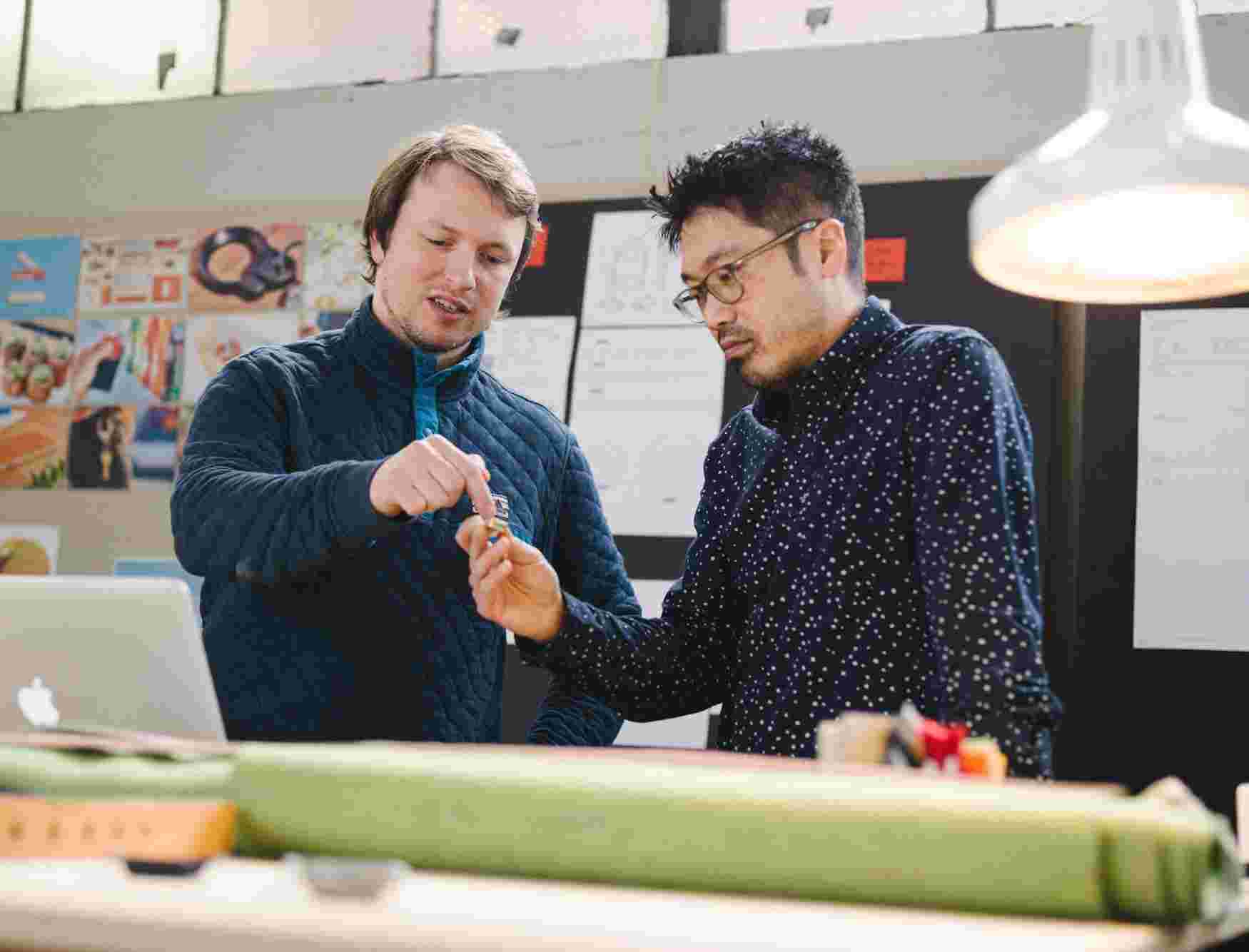 image of Ken and Sean working on product design