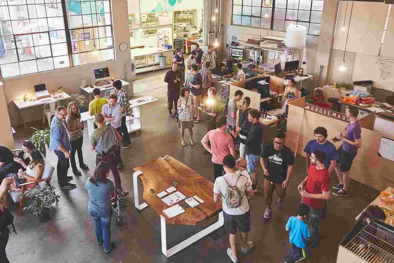 The Grovemade office space from above.