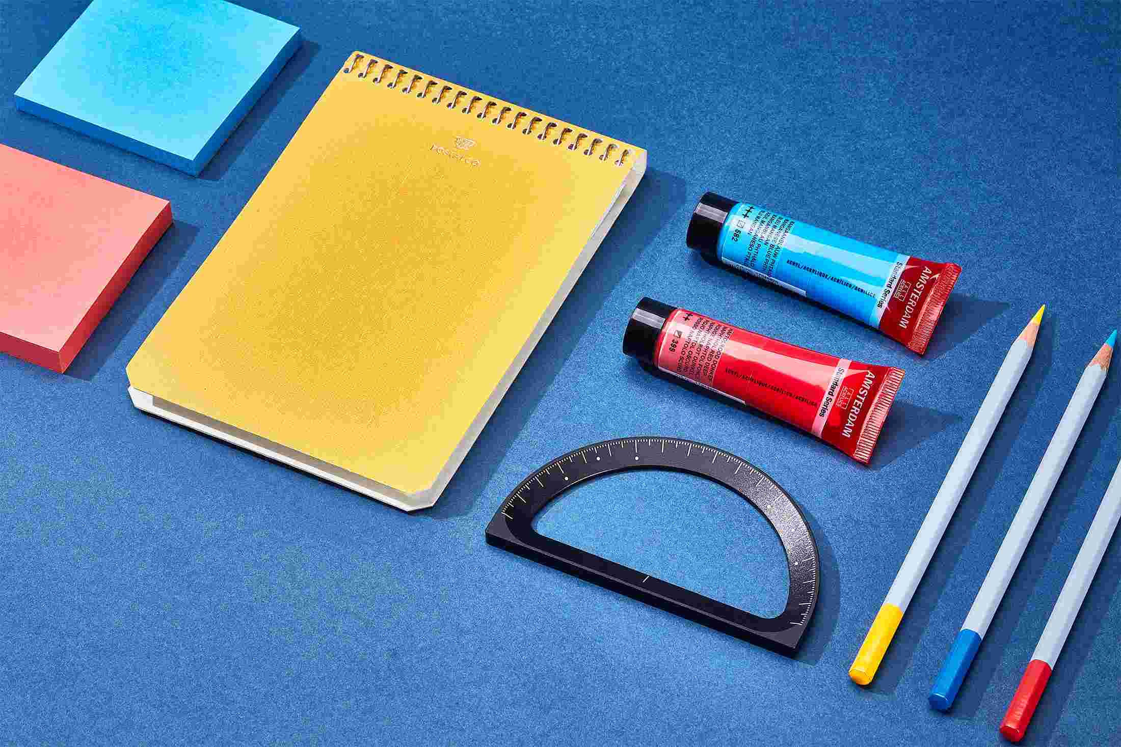 The Grovemade Protractor powdercoated aluminum on blue backdrop.