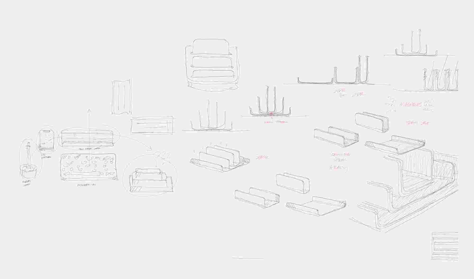 Design sketches for the Vertical Organizer.