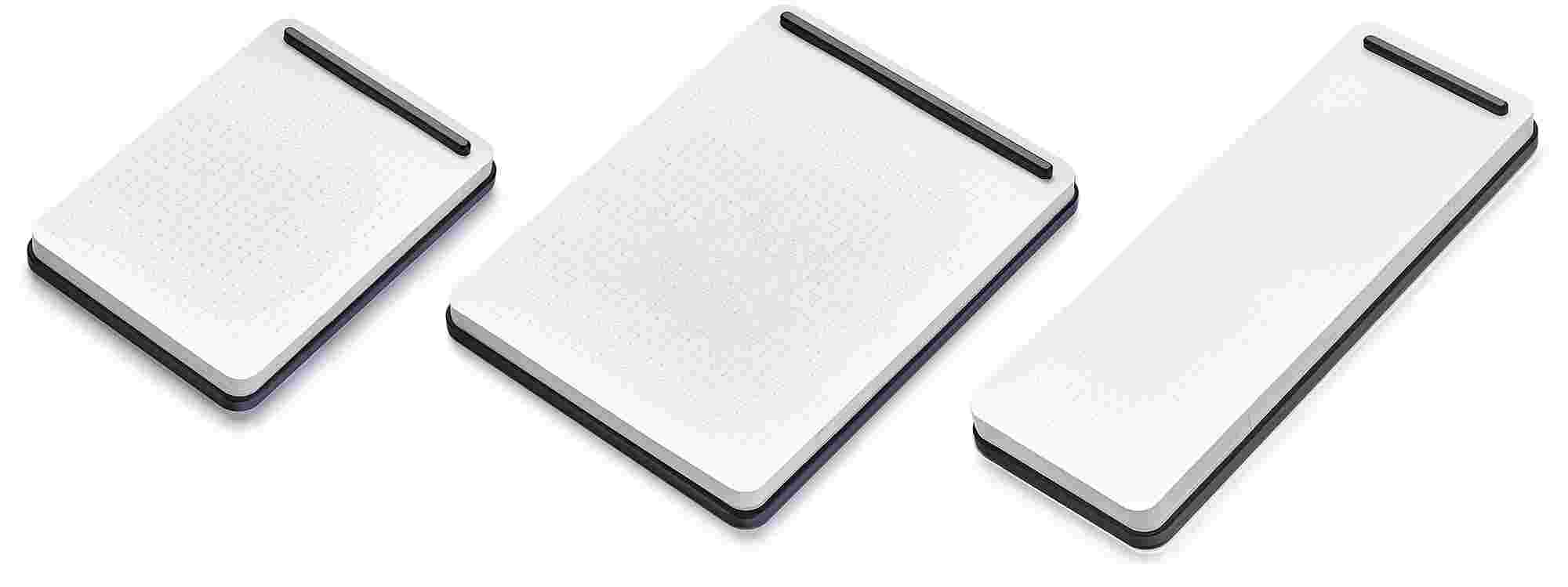 The Grovemade Black Notepad in Small, Slim, and Medium.