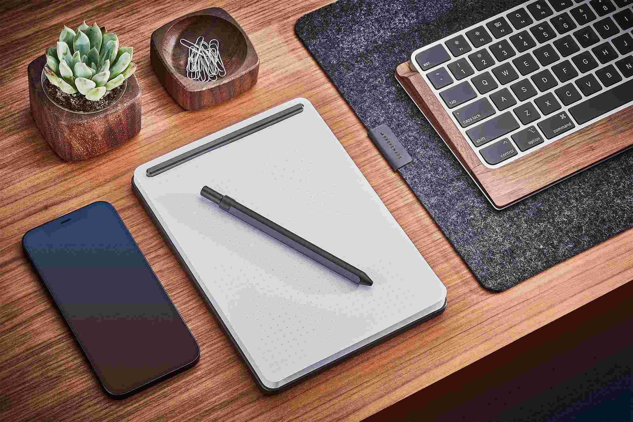 ノート・メモ帳 Grovemade Notepad (Black / Slim) Refillable Metal Notepad - Dot Grid | Grovemade®