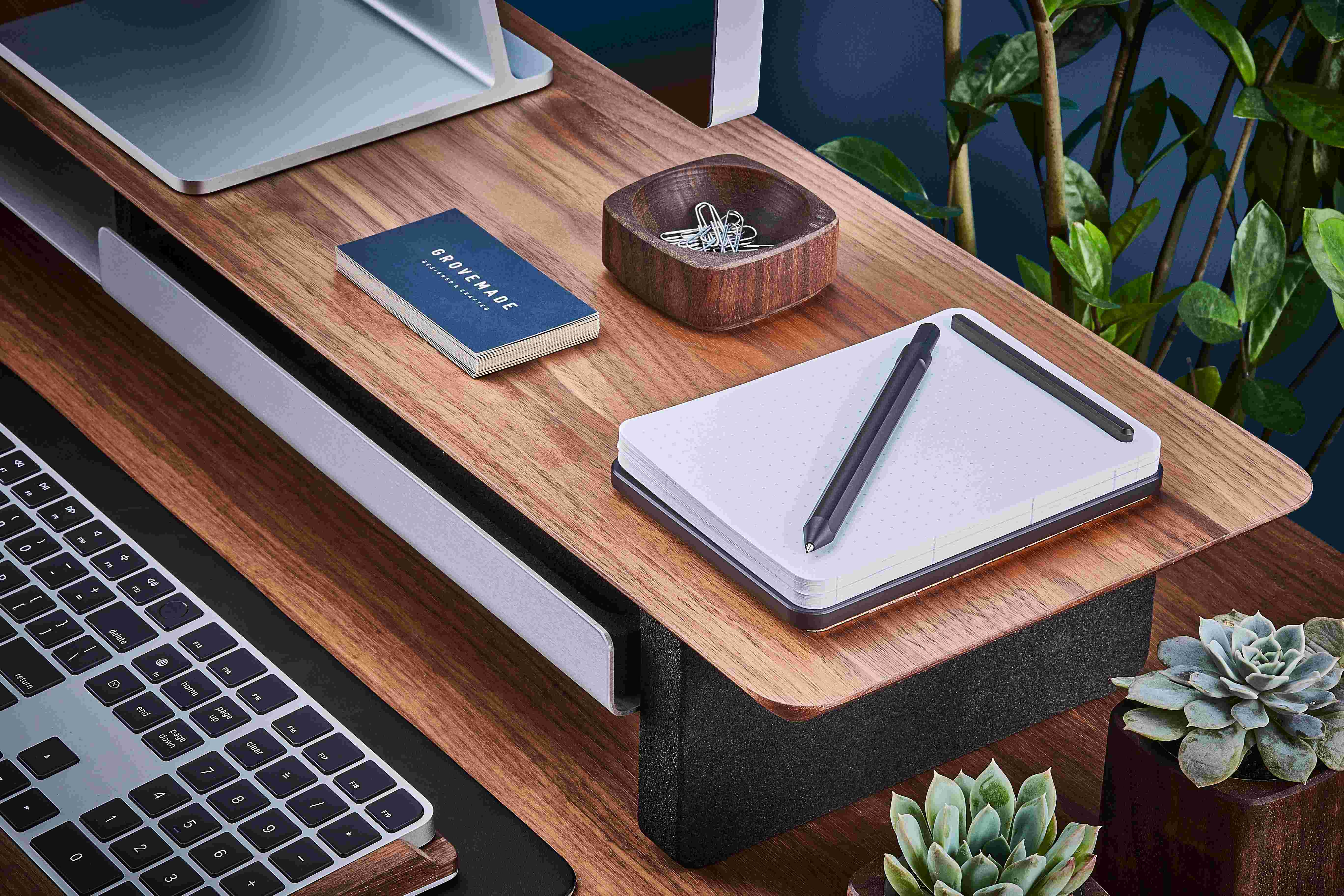 The Small Black Notepad, sized perfectly for the Grovemade Desk Shelf.