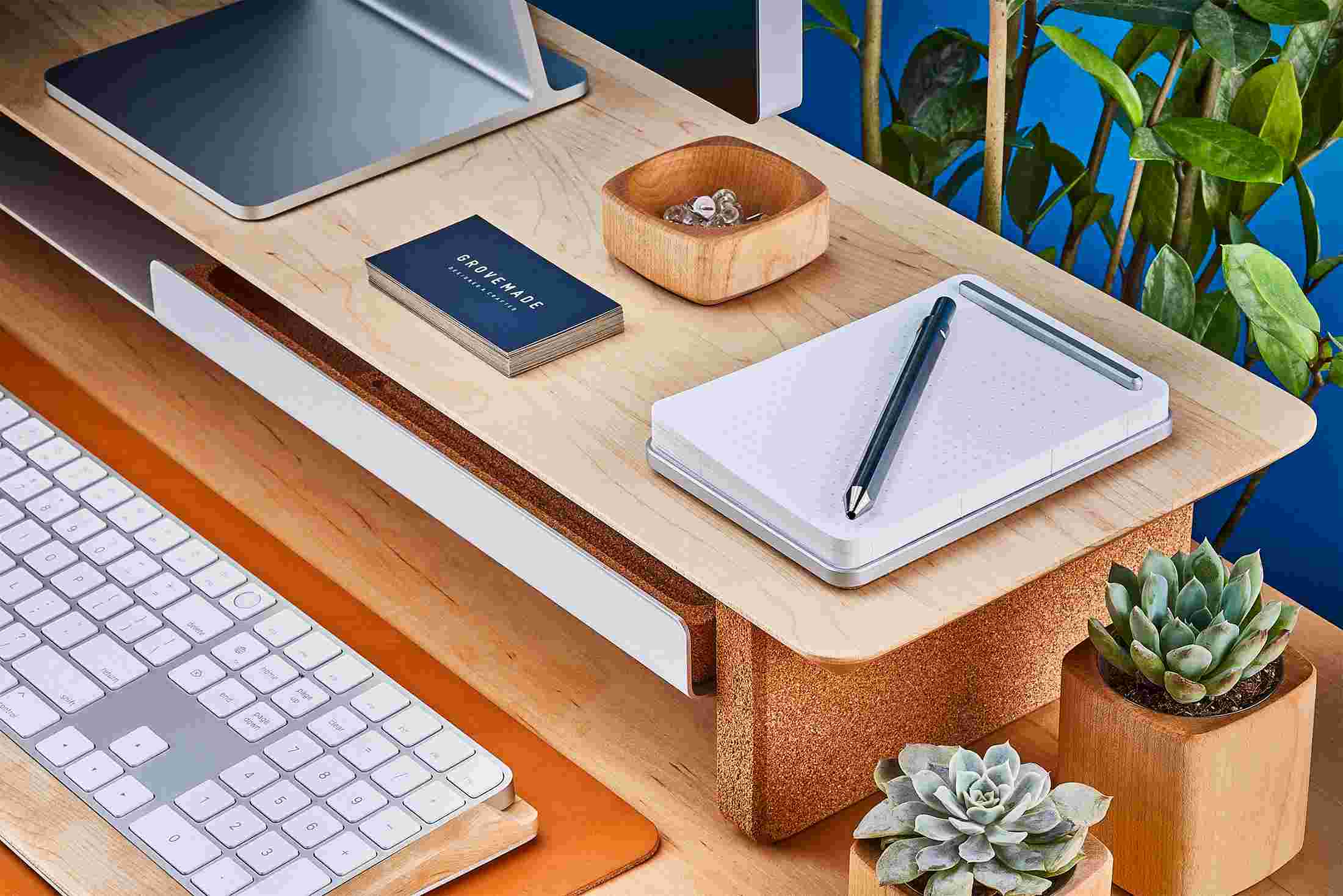 The Small Silver Notepad, sized perfectly for the Grovemade Desk Shelf.