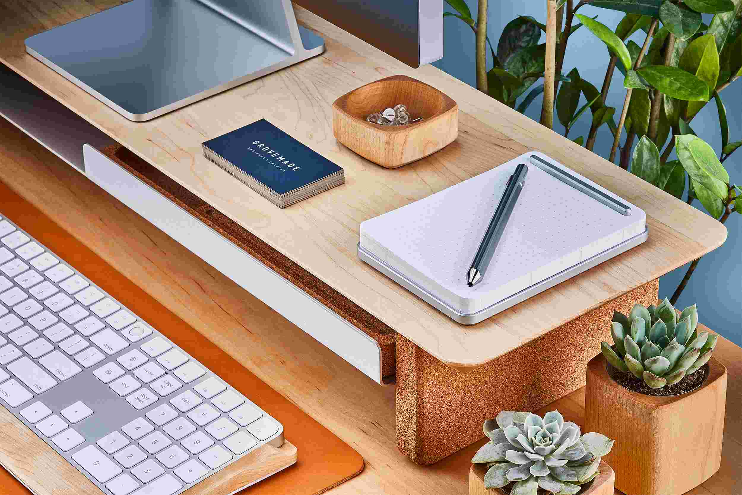 The Small Silver Notepad, sized perfectly for the Grovemade Desk Shelf.