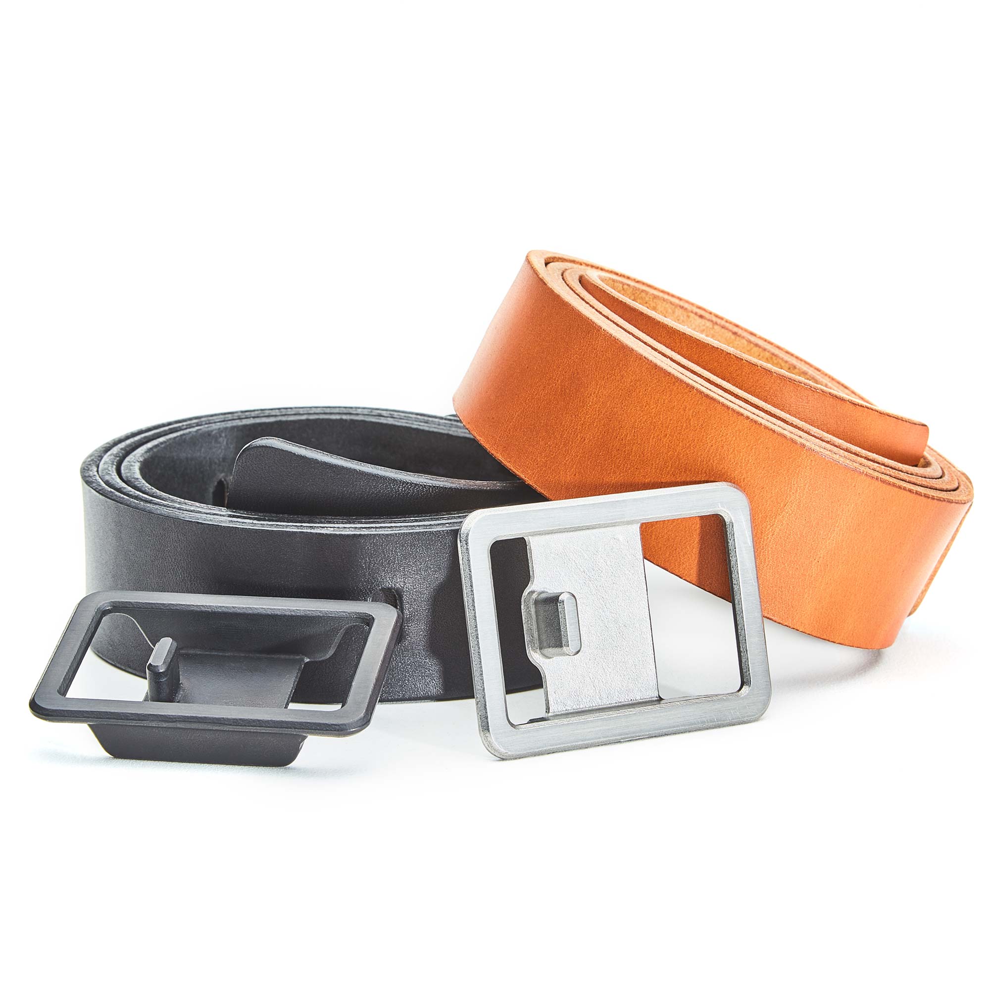Minimalist Belt Solid Stainless Steel Buckle and Leather Strap